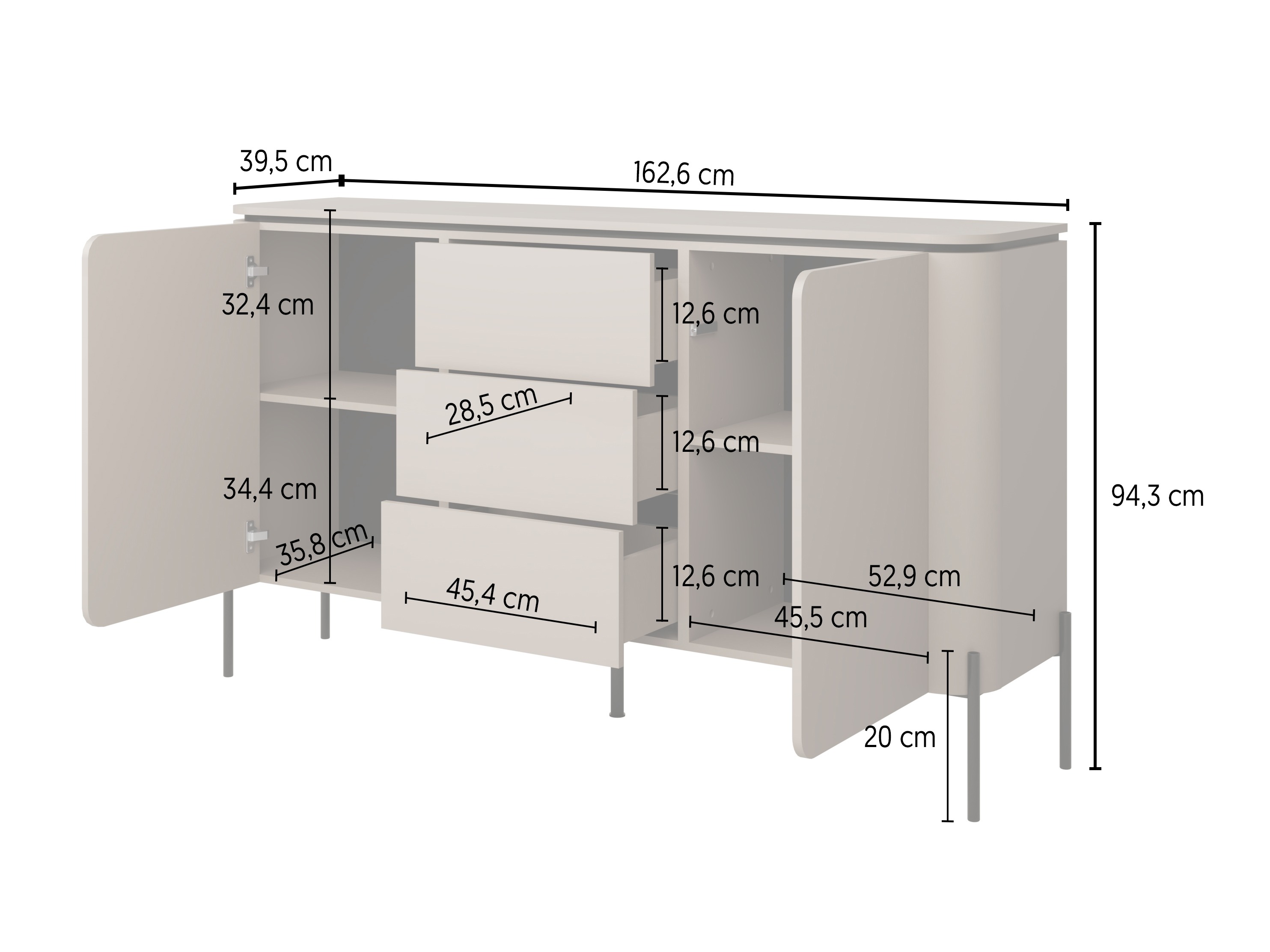 Chest of drawers Mirbeno 100