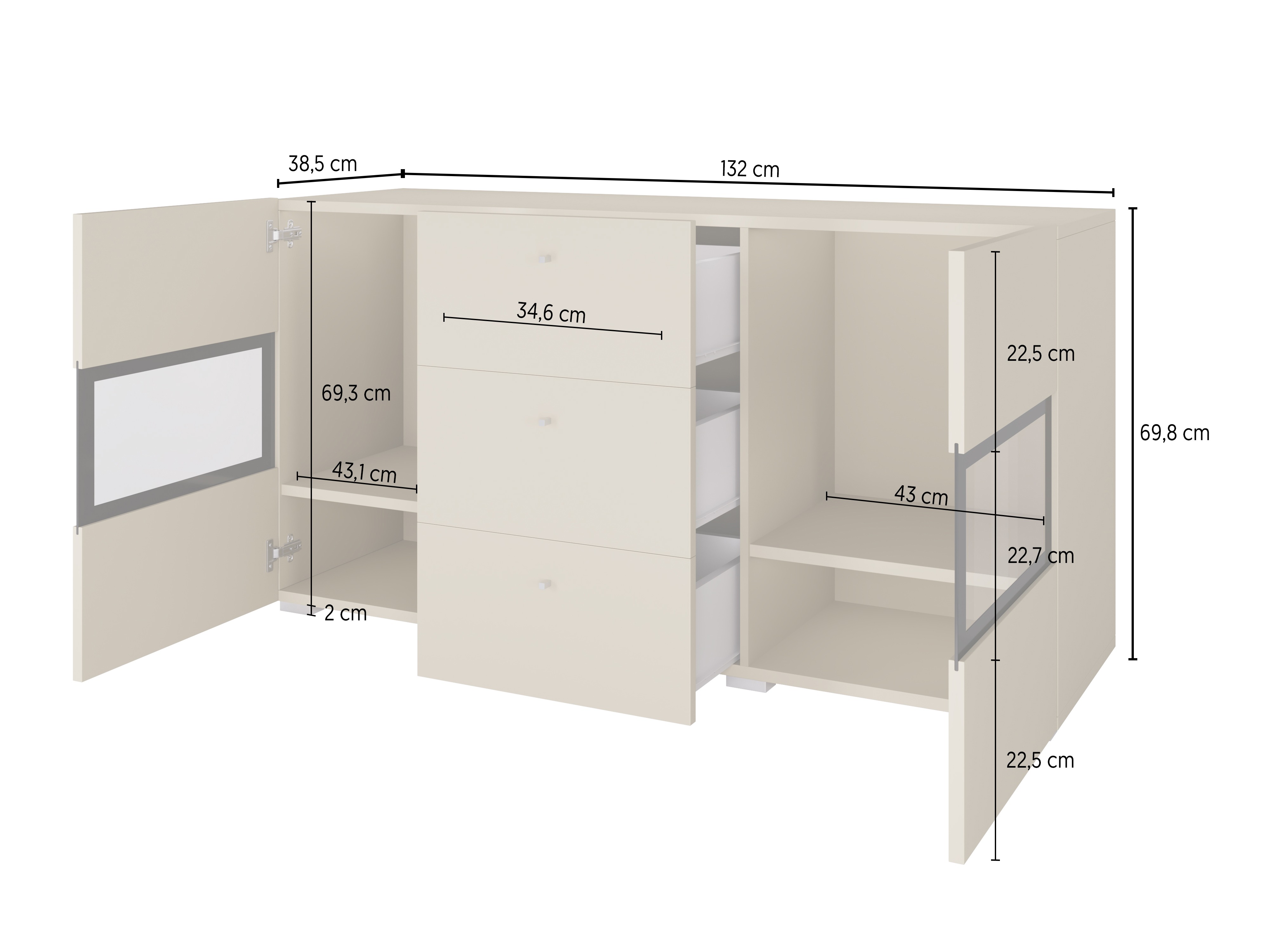 Συρταριέρα Serodeu 101 (Άσπρο + Γυαλιστερό λευκό)