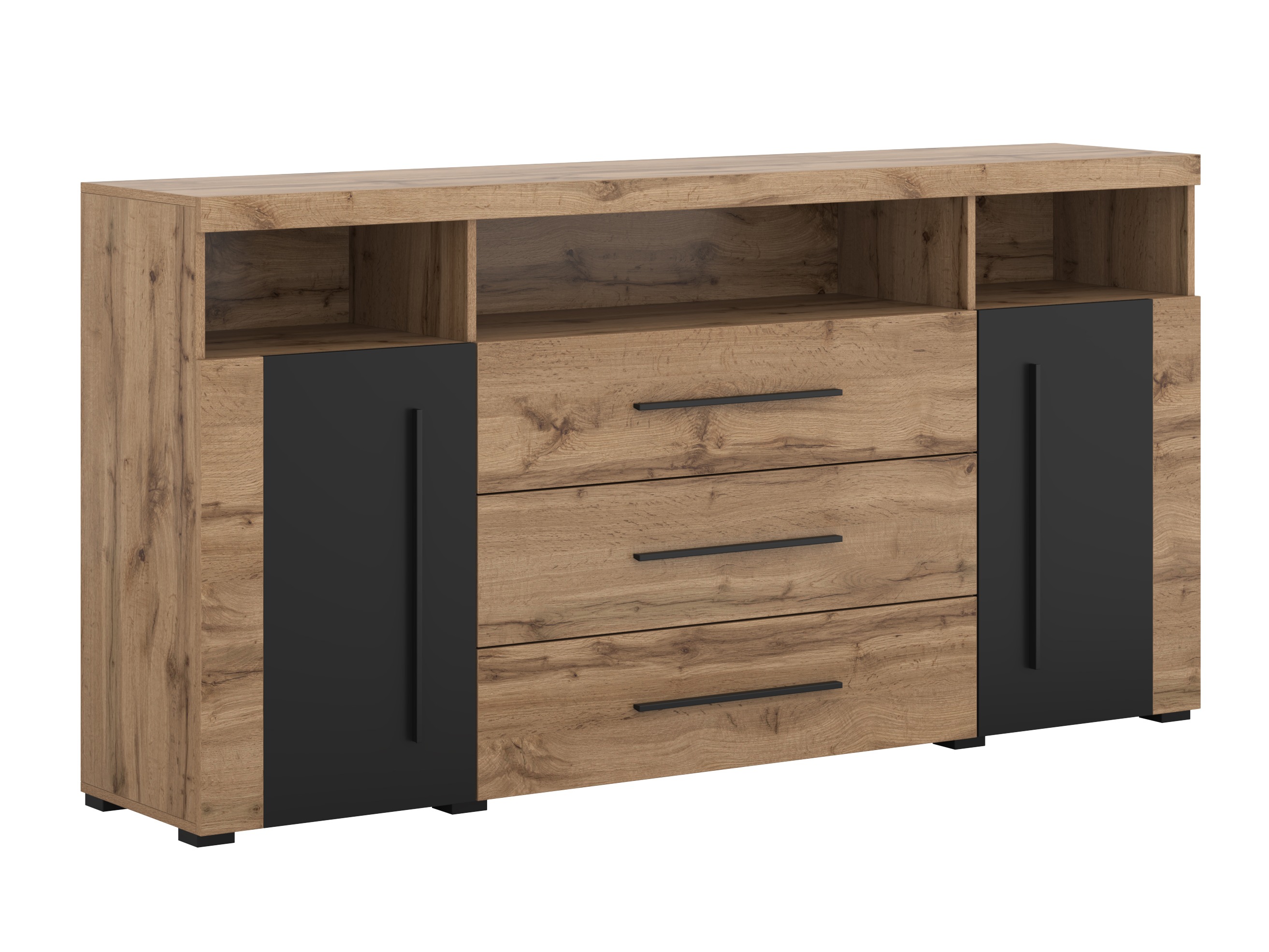 Συρταριέρα Sorciro 100 (Μαύρο + Δρυς wotan)