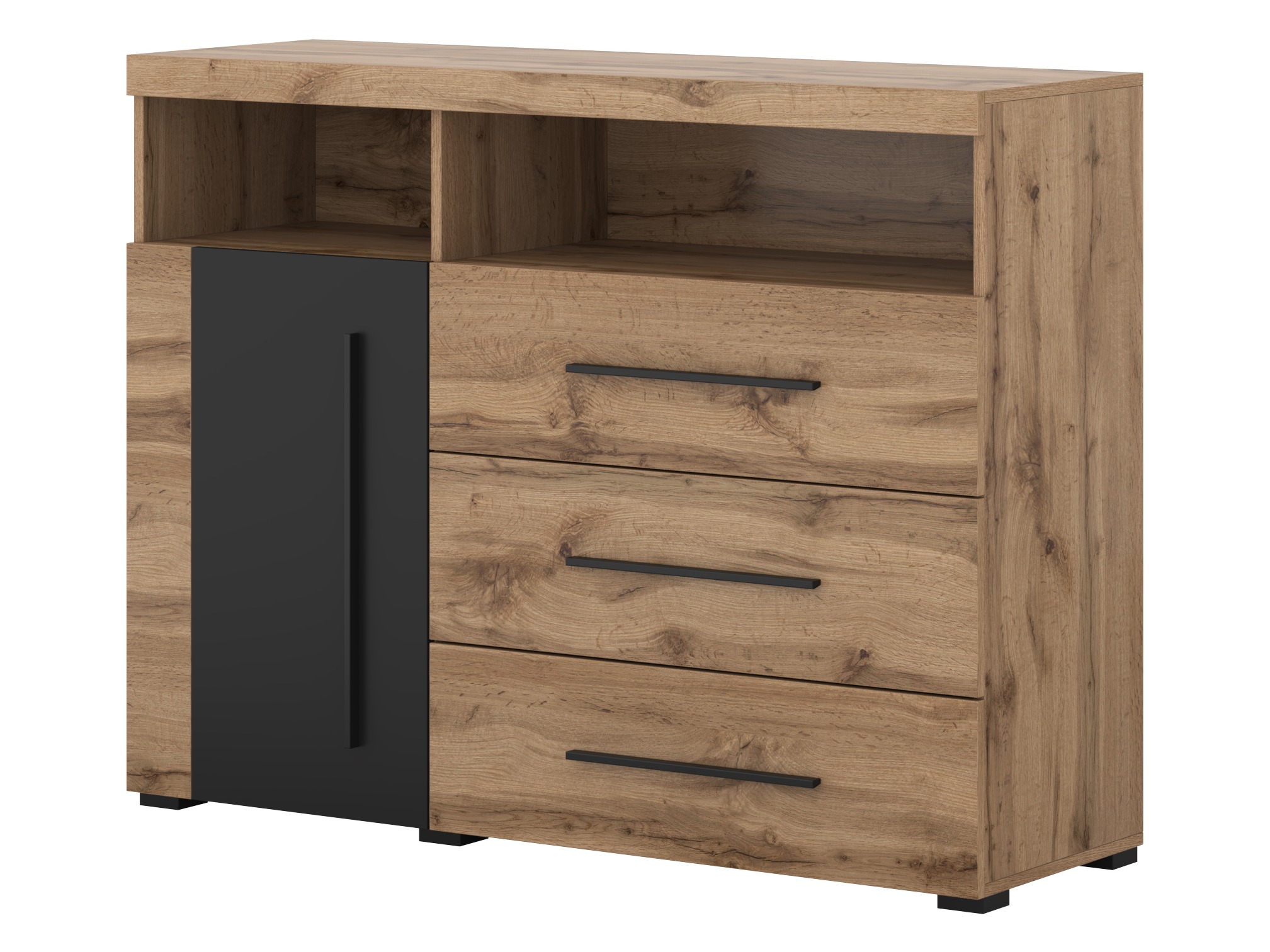 Συρταριέρα Sorciro 102 (Μαύρο + Δρυς wotan)