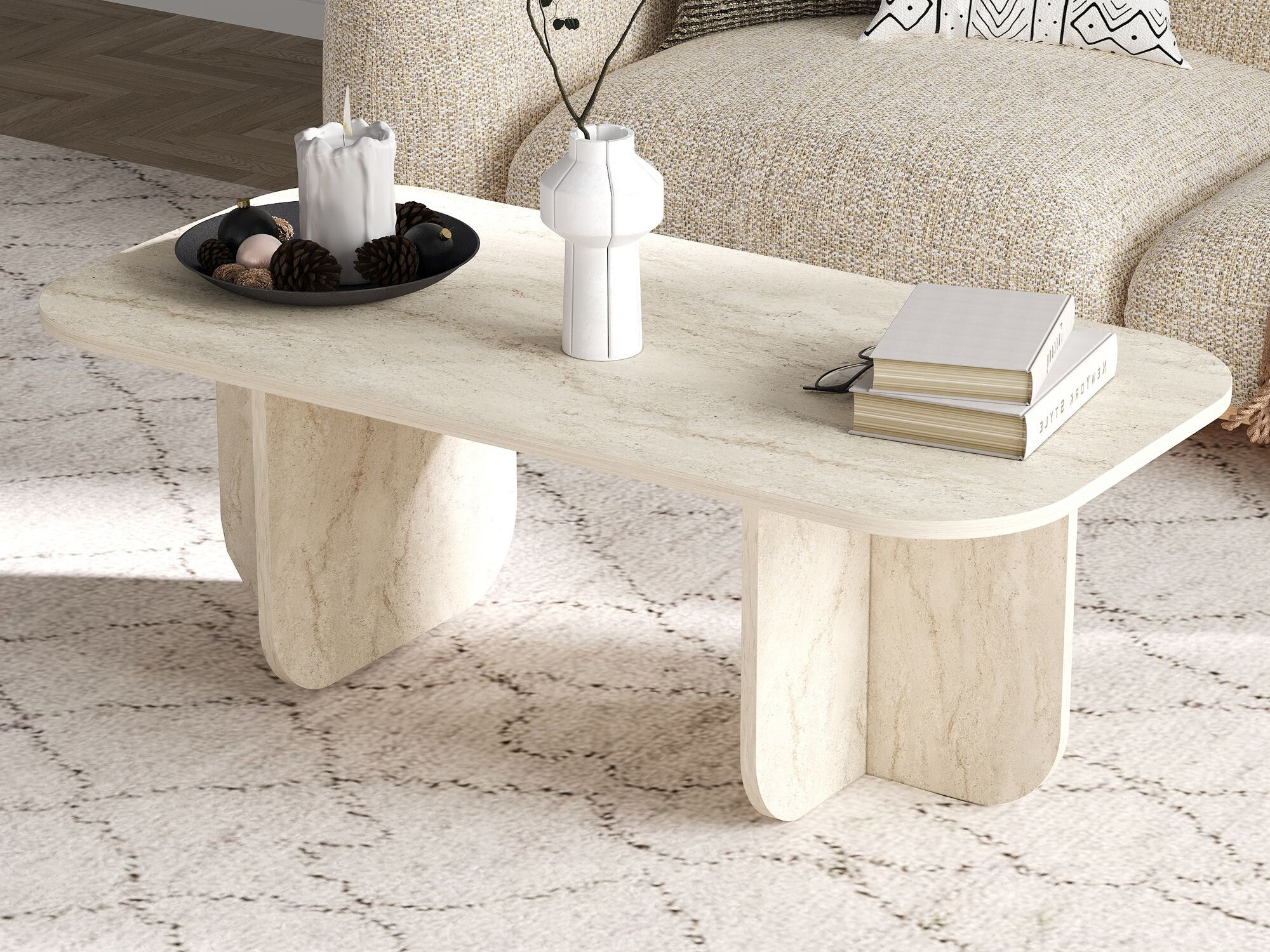 Τραπεζάκι σαλονιού Kailua 2560 (Ανοιχτό Travertine)