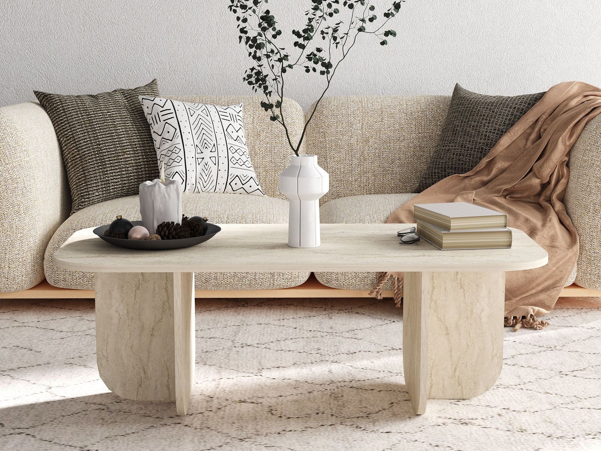 Τραπεζάκι σαλονιού Kailua 2560 (Ανοιχτό Travertine)