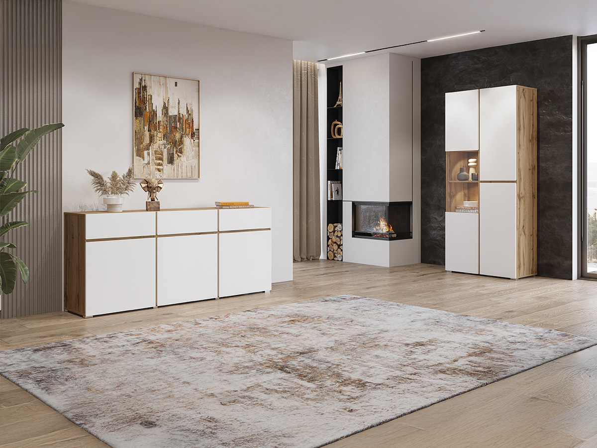 Bookcase Alfere 110 (Wotan Oak + White)
