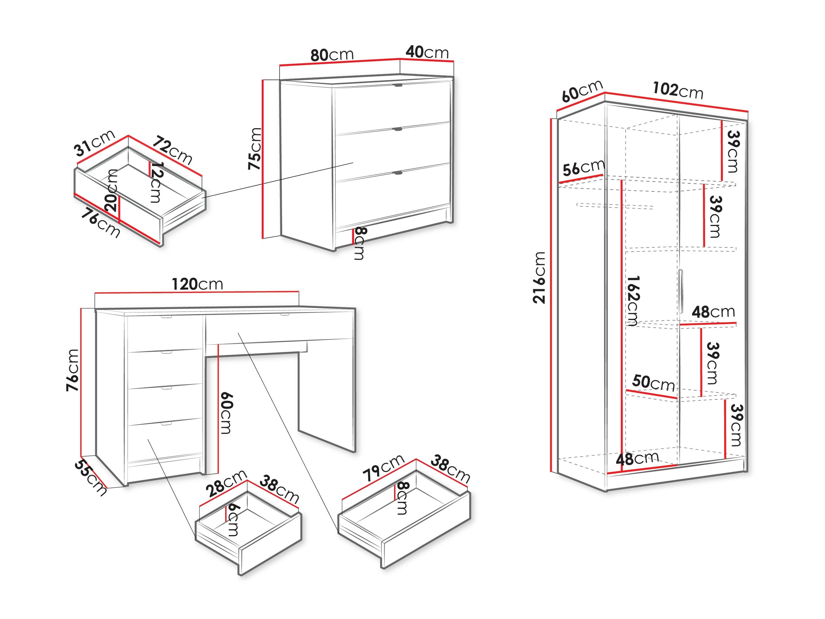 Σετ γραφείου για το σπίτι Comfivo Papilio IV (Άσπρο)