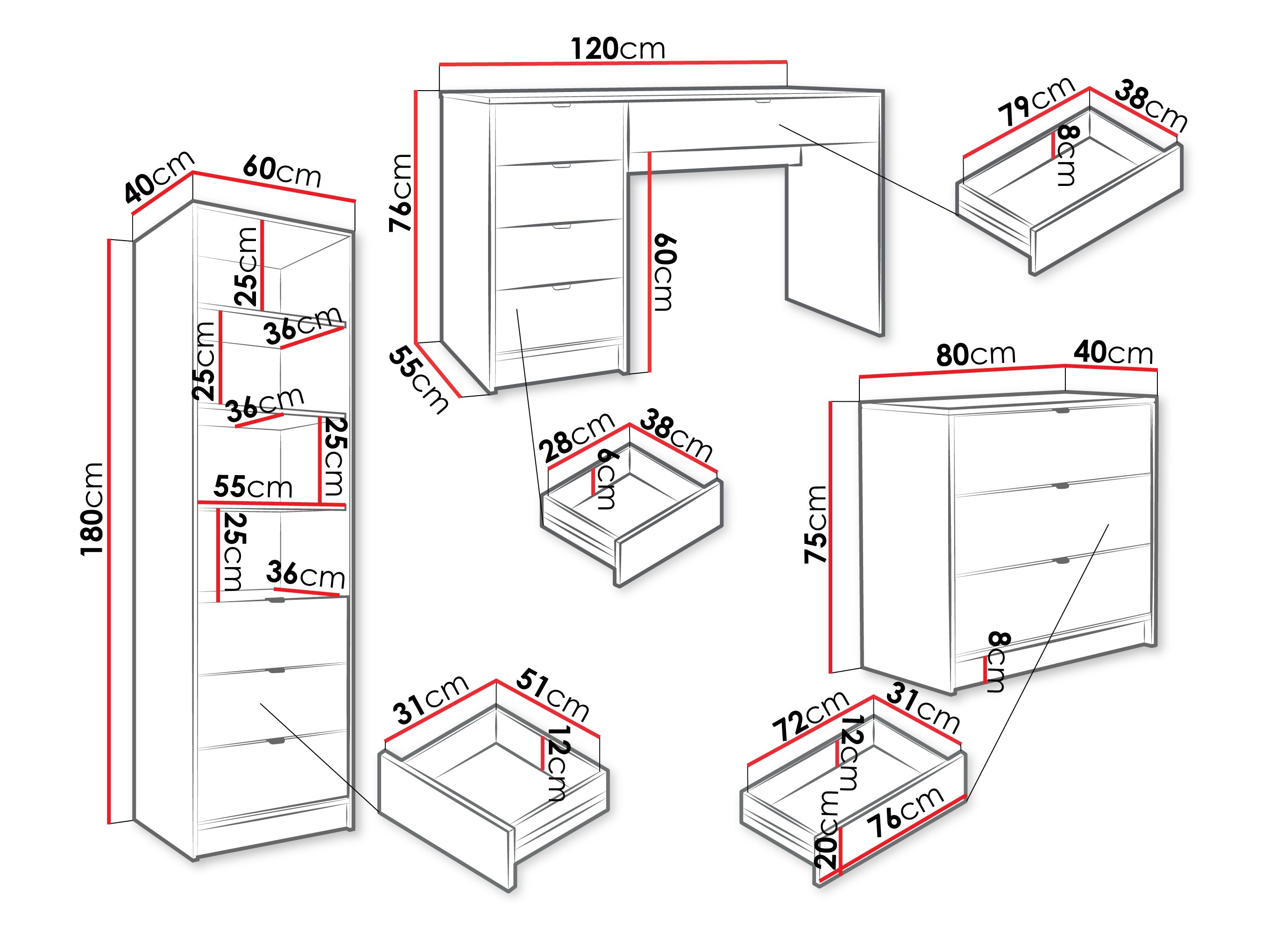 Σετ γραφείου για το σπίτι Comfivo Papilio V (Άσπρο)