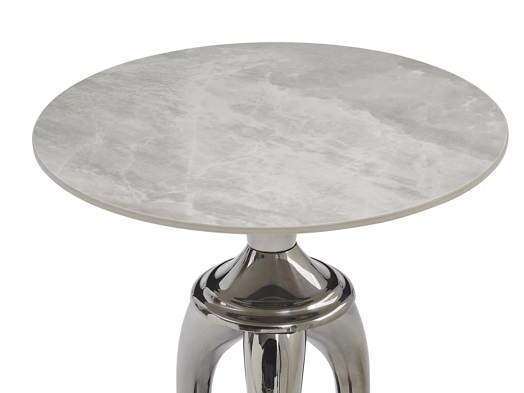 Side table Detroit 780 (Grey marble + Silver)