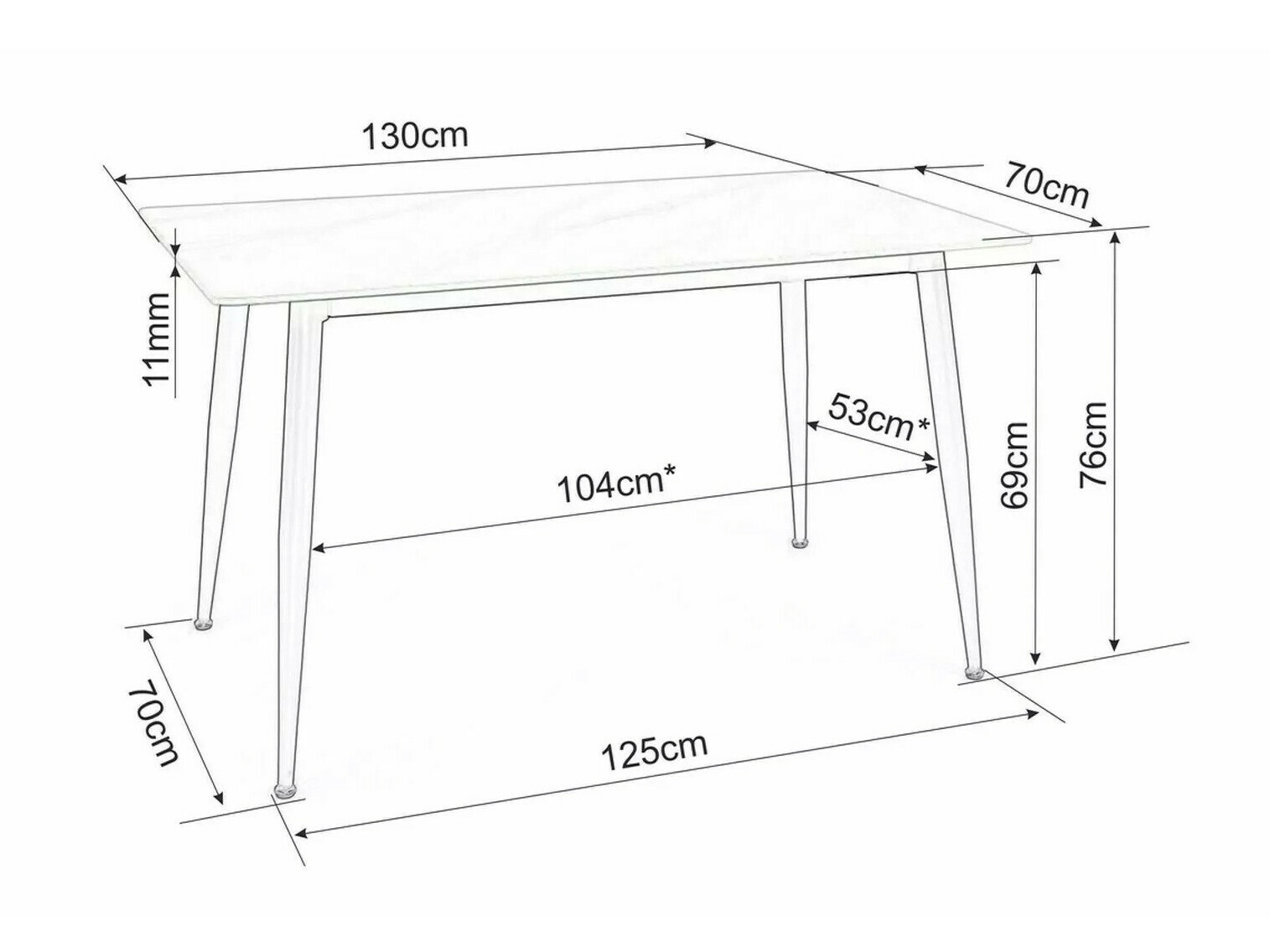 Τραπέζι Detroit 779 (Μαύρο μάρμαρο)