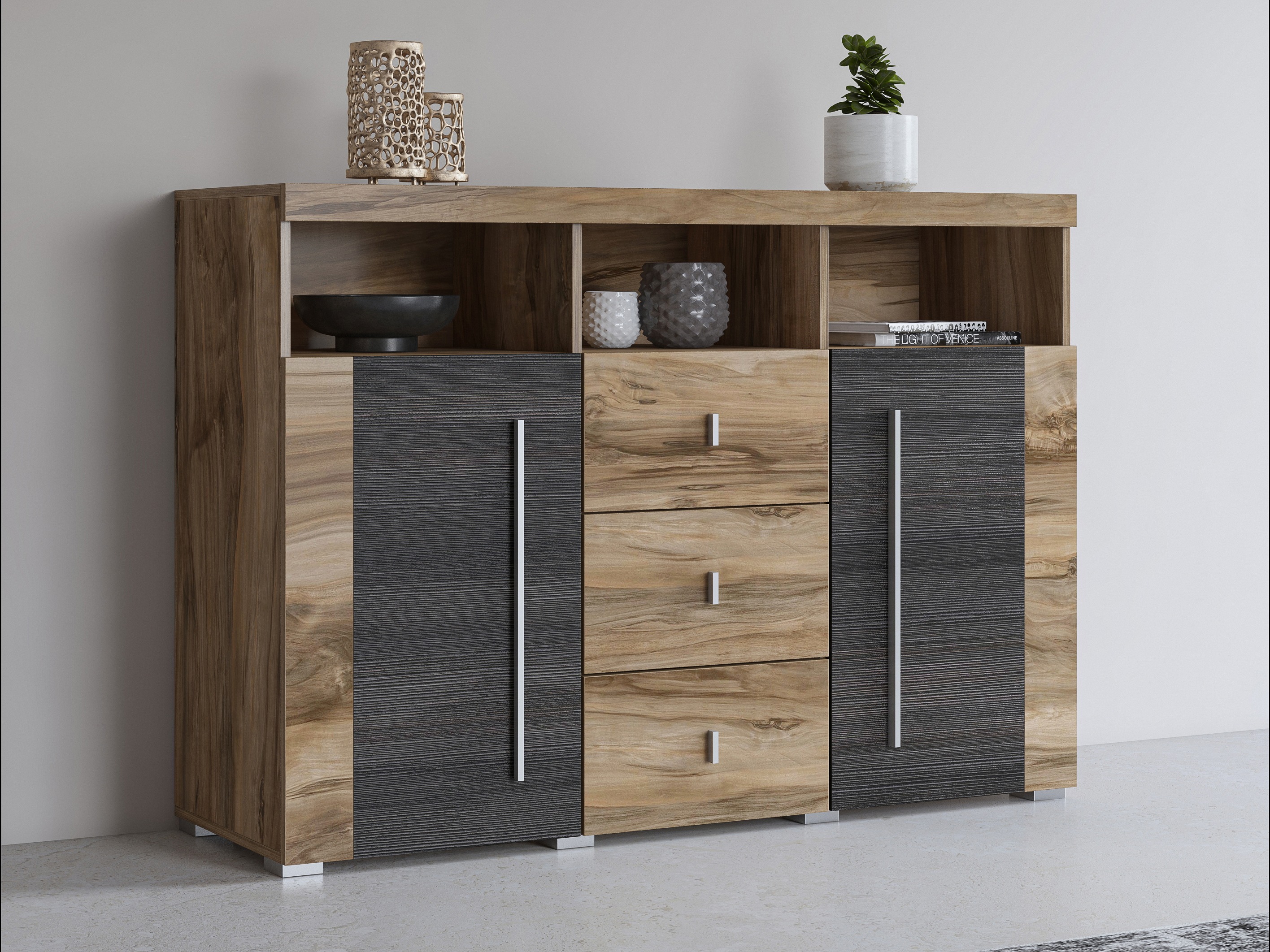 Συρταριέρα Sorciro 101 (Καρυδί + Σκούρα δρυς)