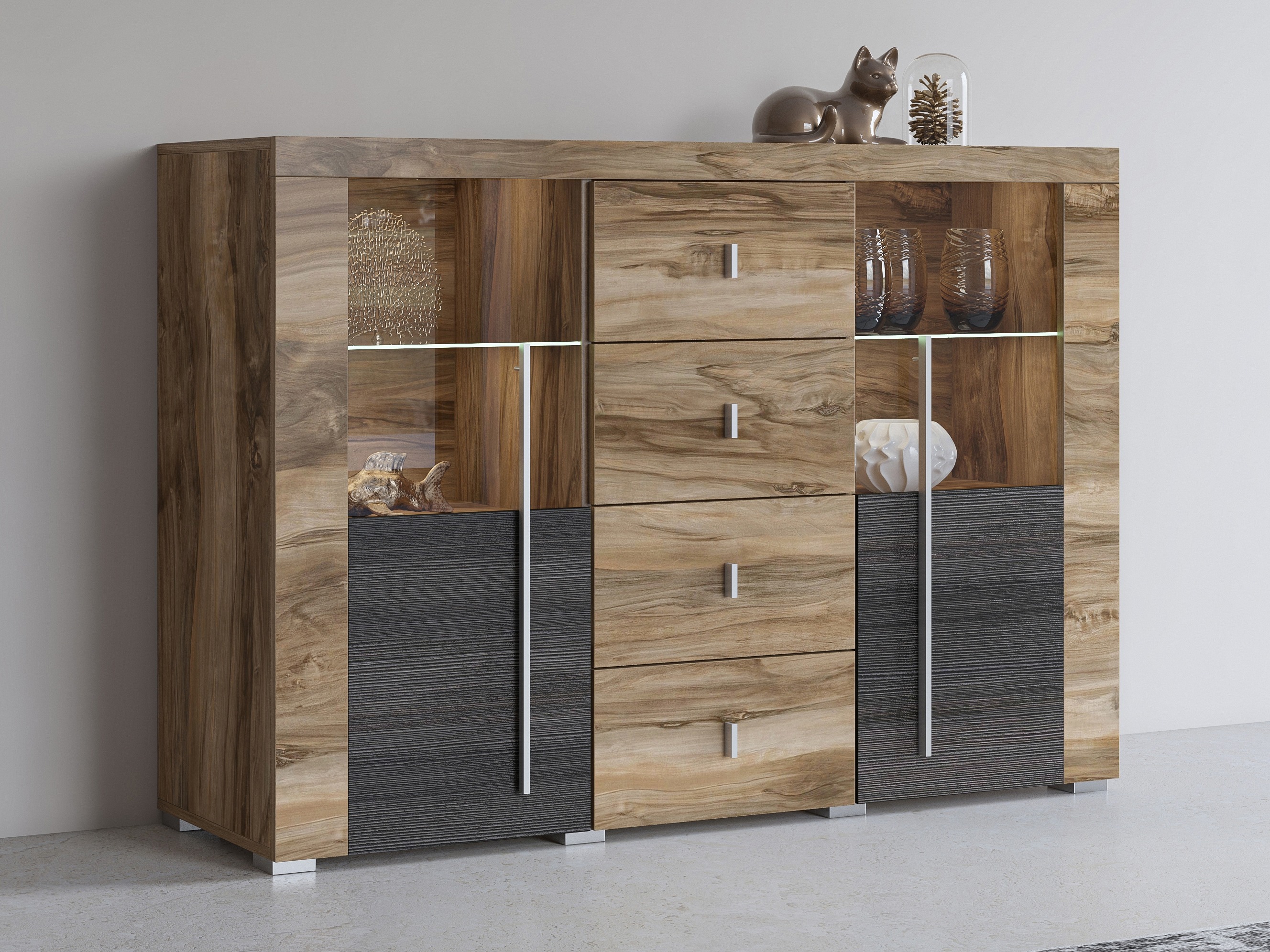 Συρταριέρα Sorciro 109 (Καρυδί + Σκούρα δρυς)