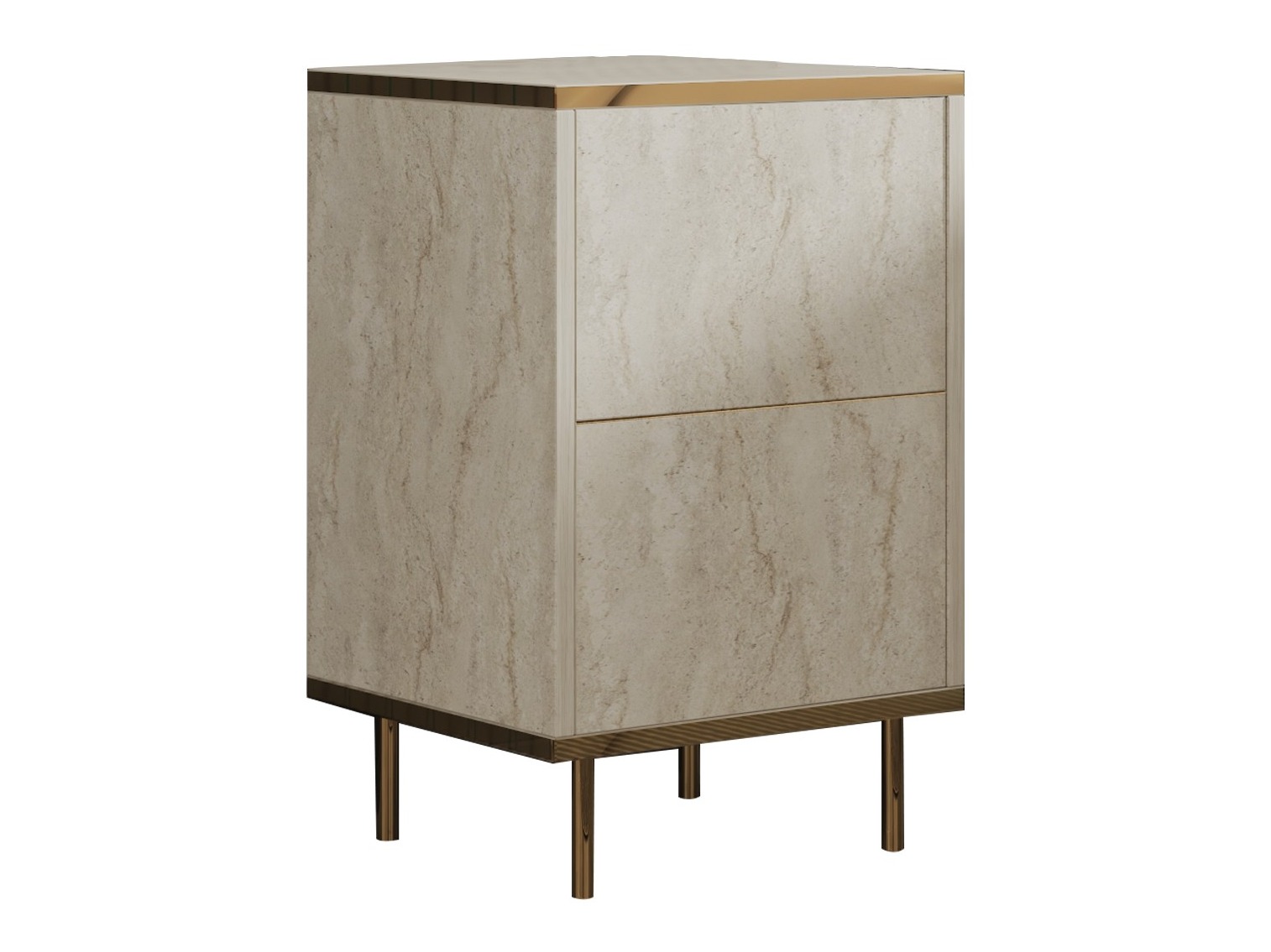 Bedside table Kailua 2575 (Light Travertine + Golden)