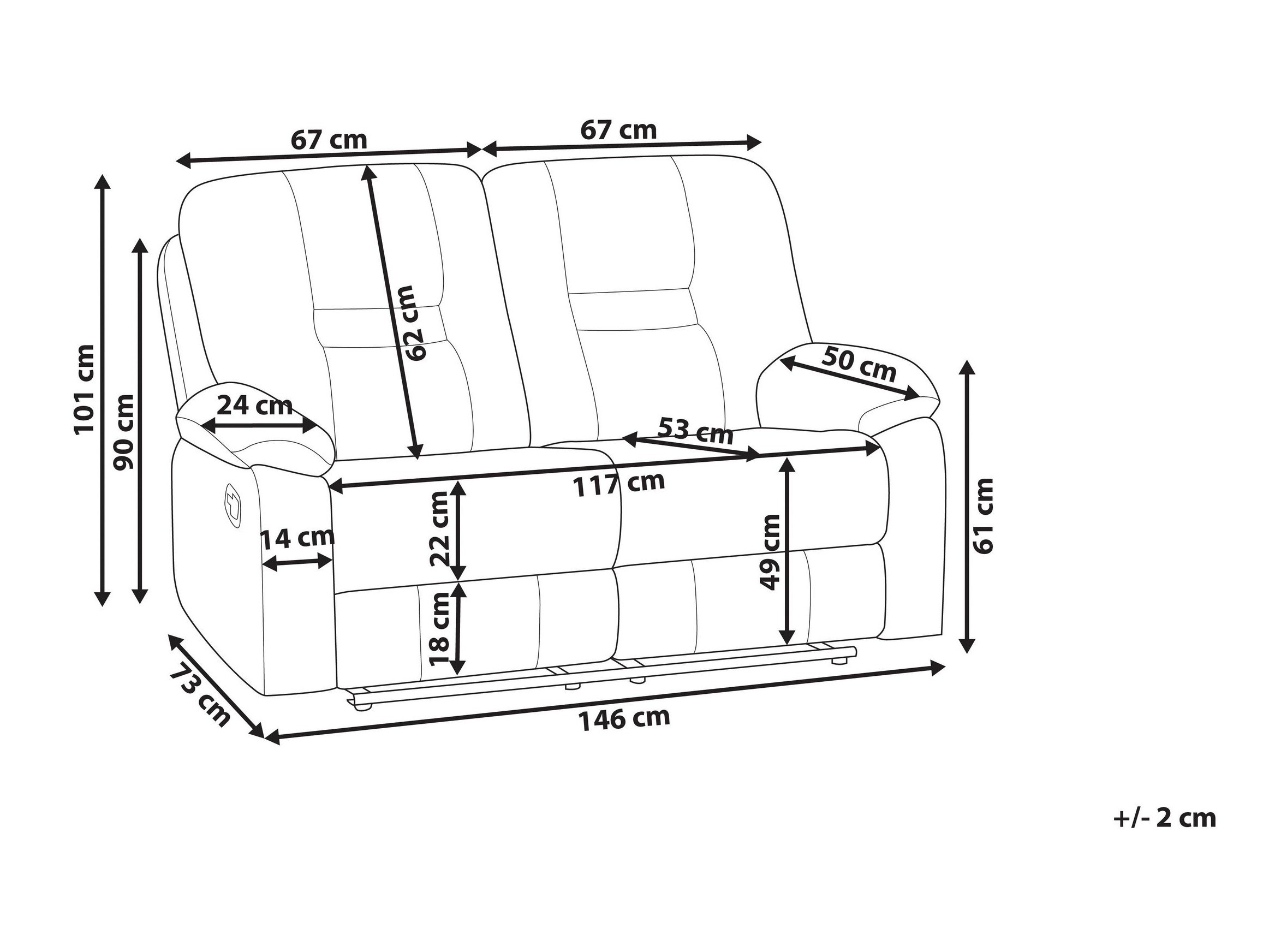 Καναπές Tivlira 110 (Σκούρο γκρι)