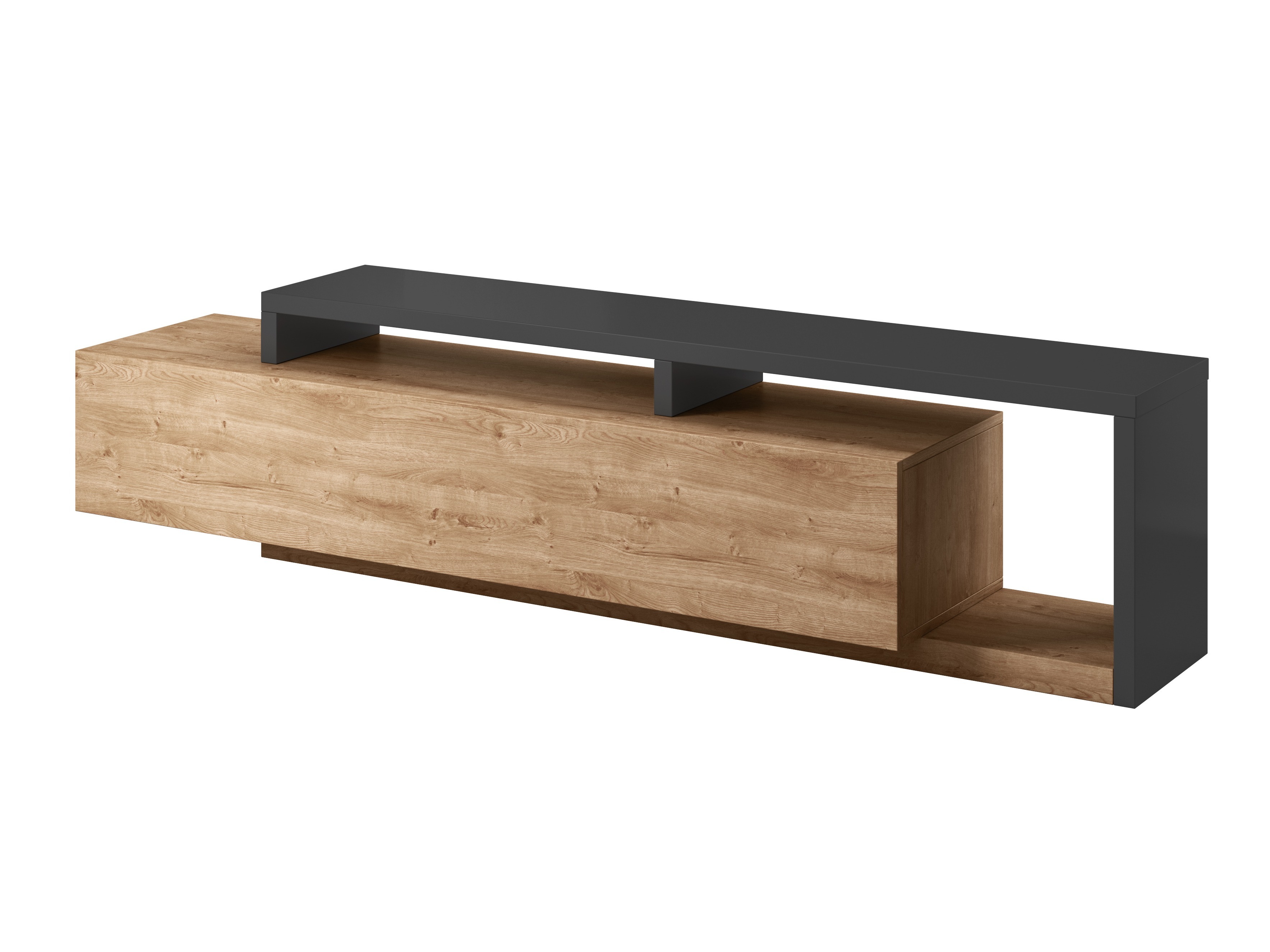 Έπιπλο τηλεόρασης Lutiva 103 (Ανθρακί + Ribbec δρυς)