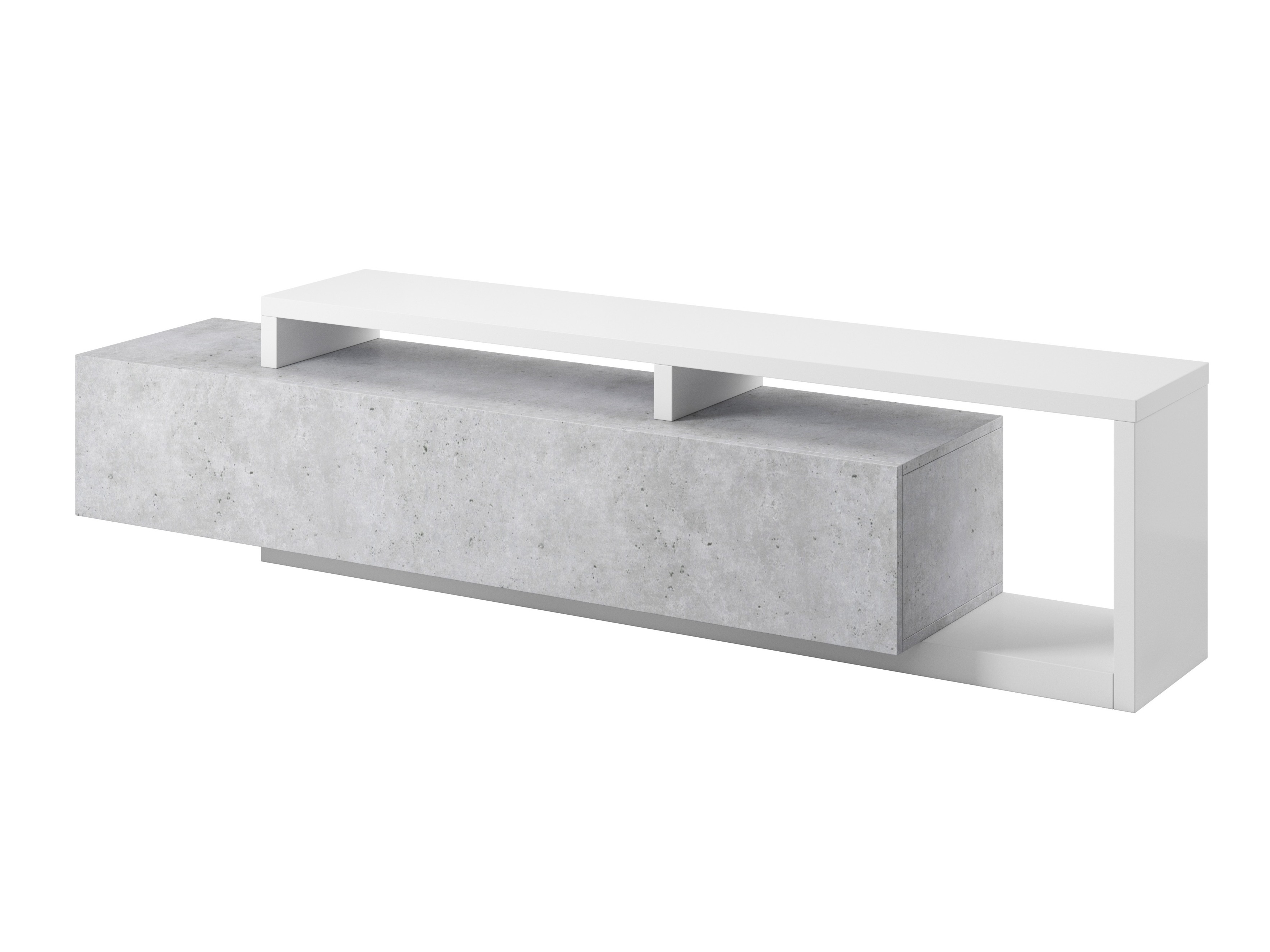 Έπιπλο τηλεόρασης Lutiva 103 (Άσπρο + Σκυρόδεμα)