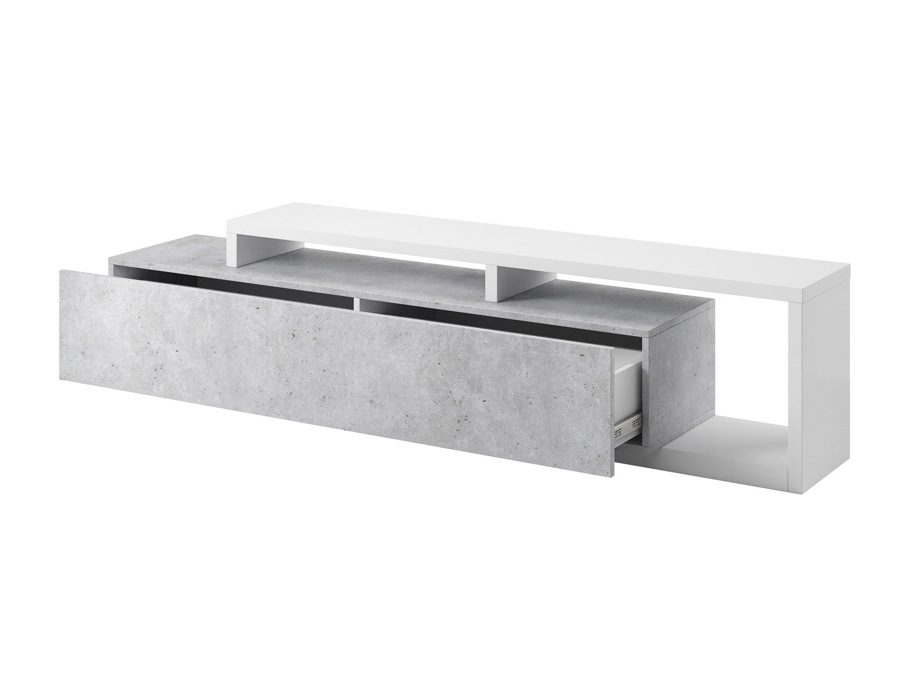 Έπιπλο τηλεόρασης Lutiva 103 (Άσπρο + Σκυρόδεμα)