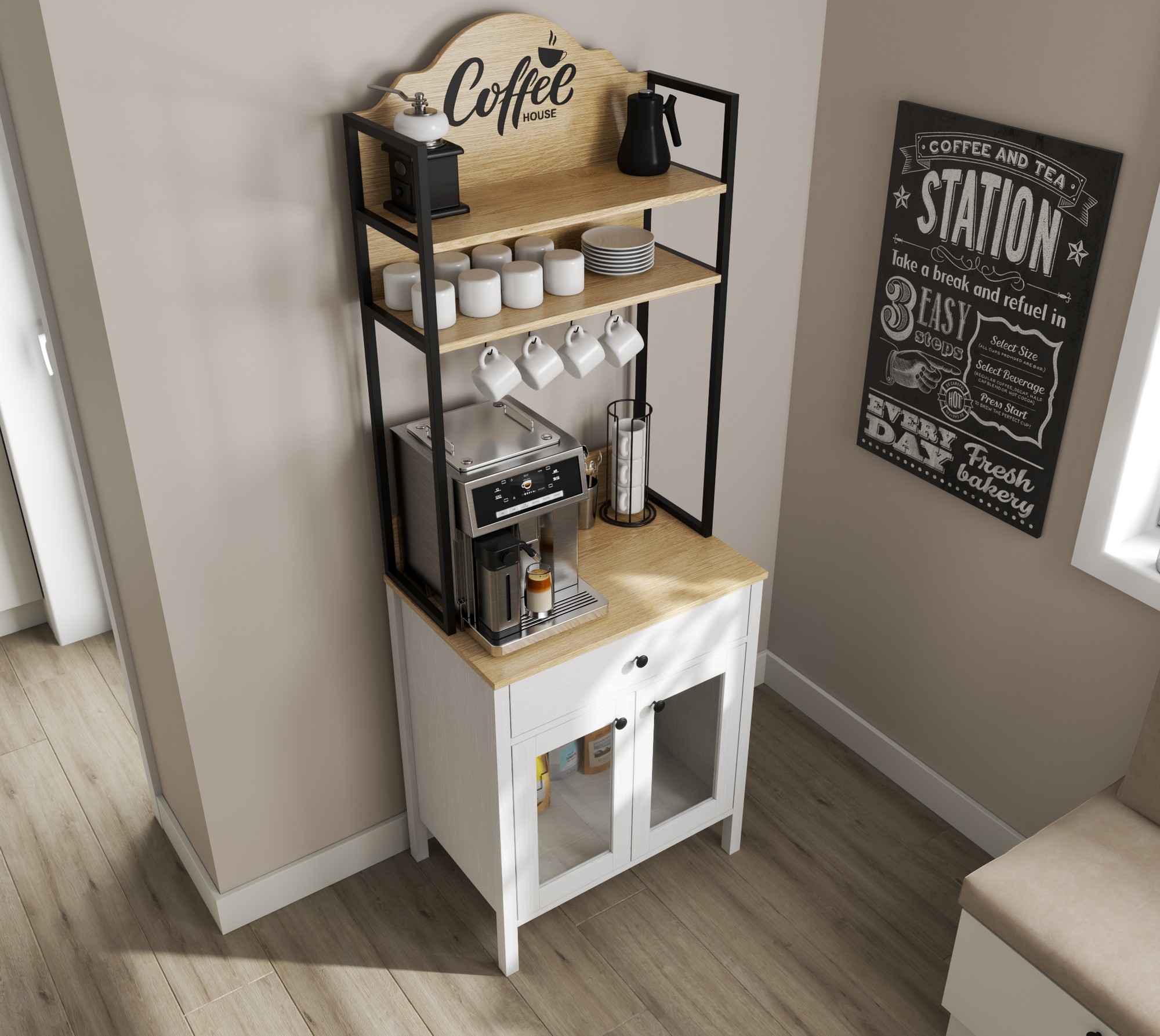 Πολυλειτουργικά έπιπλα Ophfela 147 (Μαύρο)