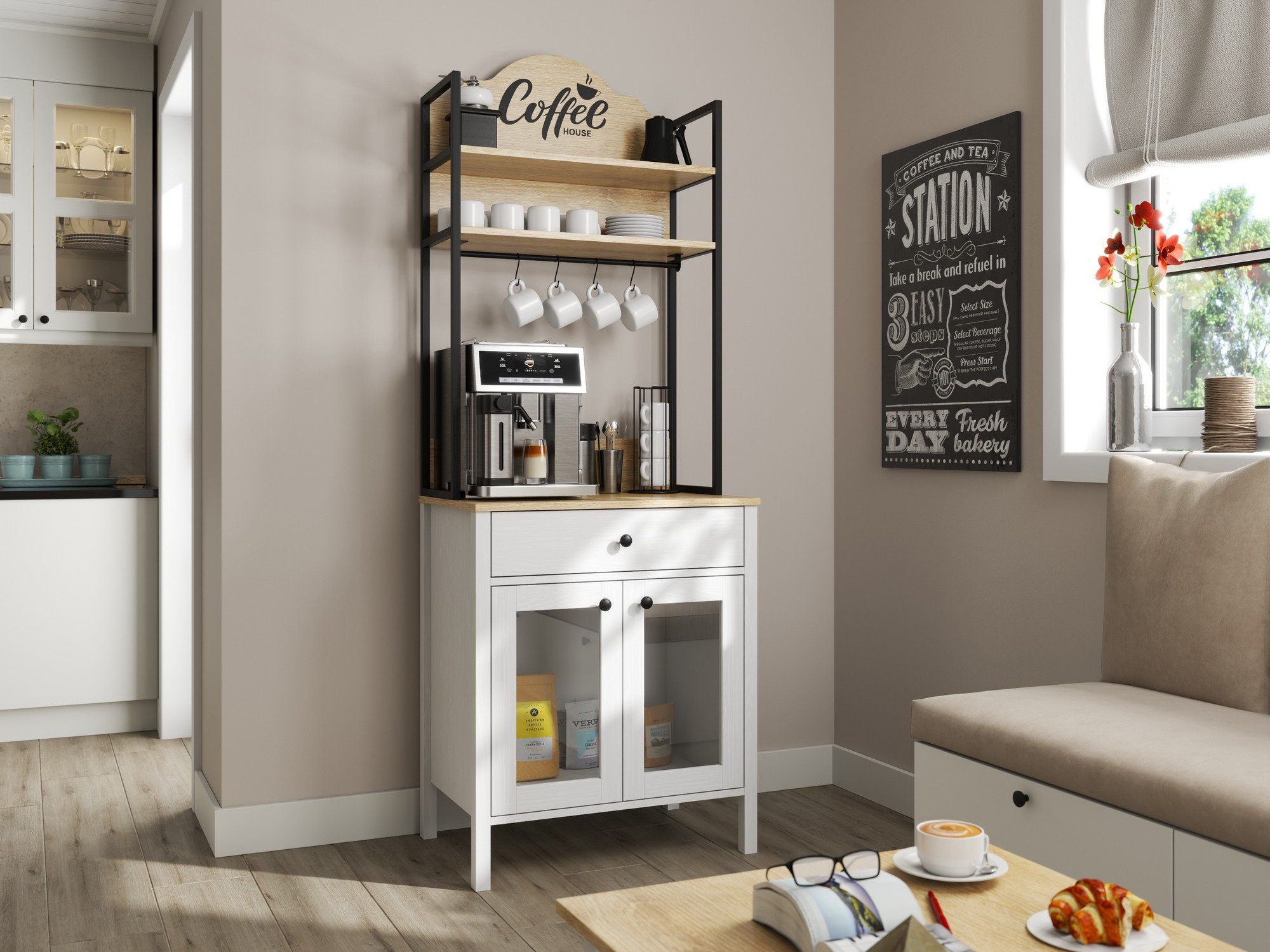 Πολυλειτουργικά έπιπλα Ophfela 147 (Μαύρο)