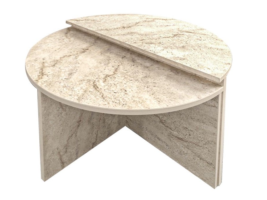 Σετ τραπεζιών σαλονιού Kailua 2581 (Ανοιχτό Travertine)