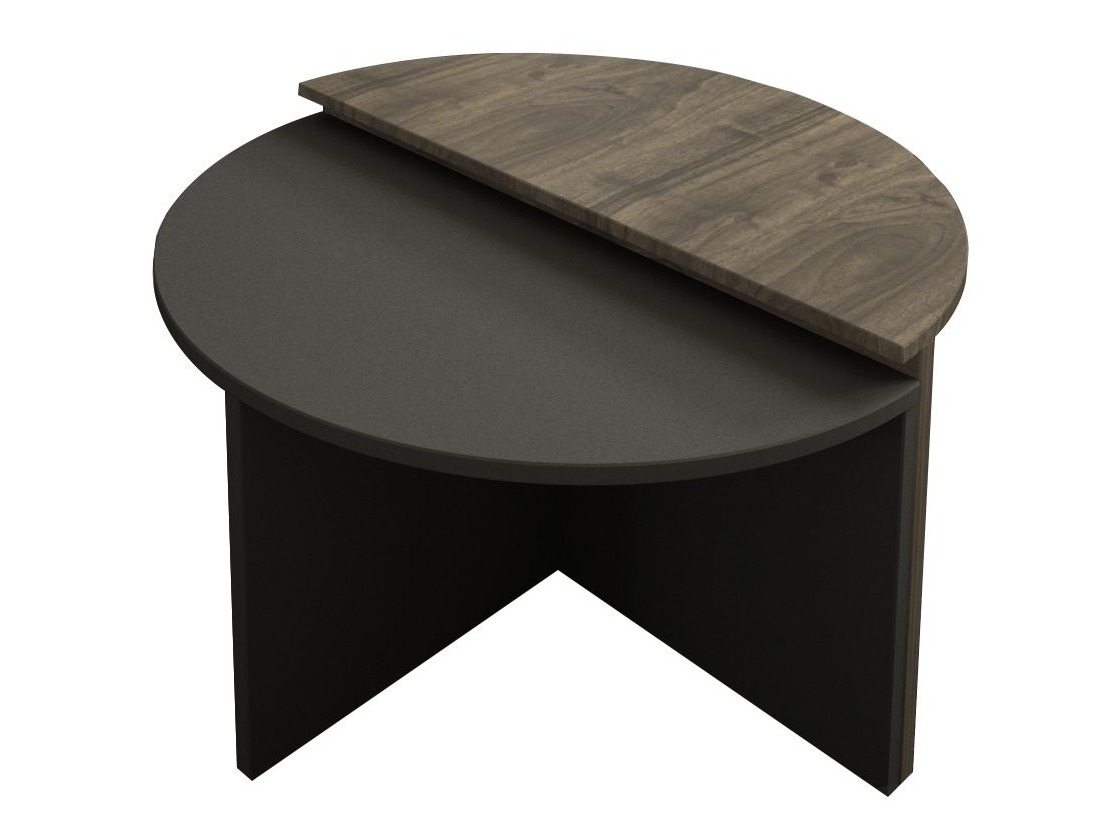 Σετ τραπεζιών σαλονιού Kailua 2581 (Ανθρακί + Καρυδί)