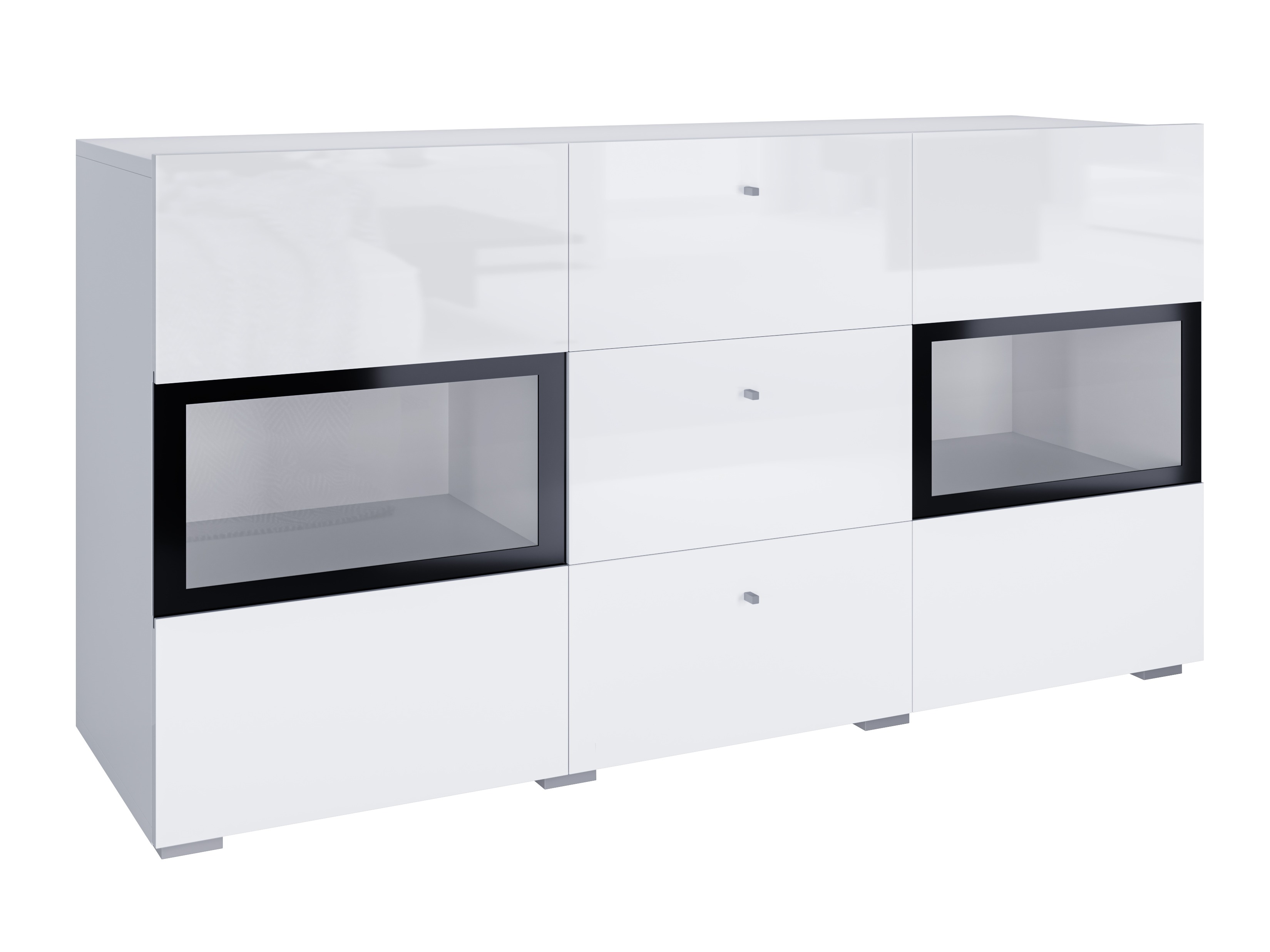 Συρταριέρα Serodeu 101 (Άσπρο + Γυαλιστερό λευκό)