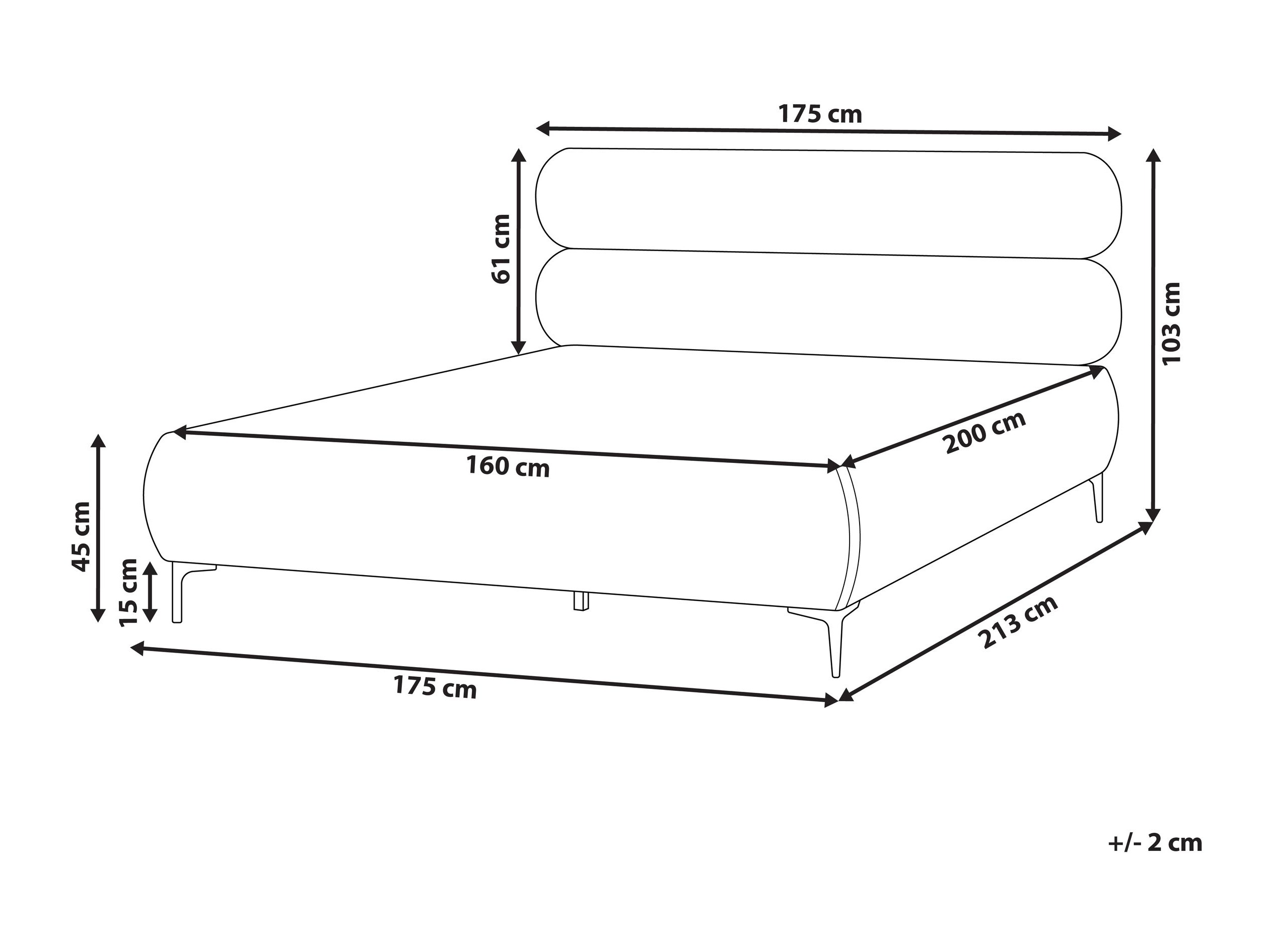 Bed Berwyn 2717 (Light beige)