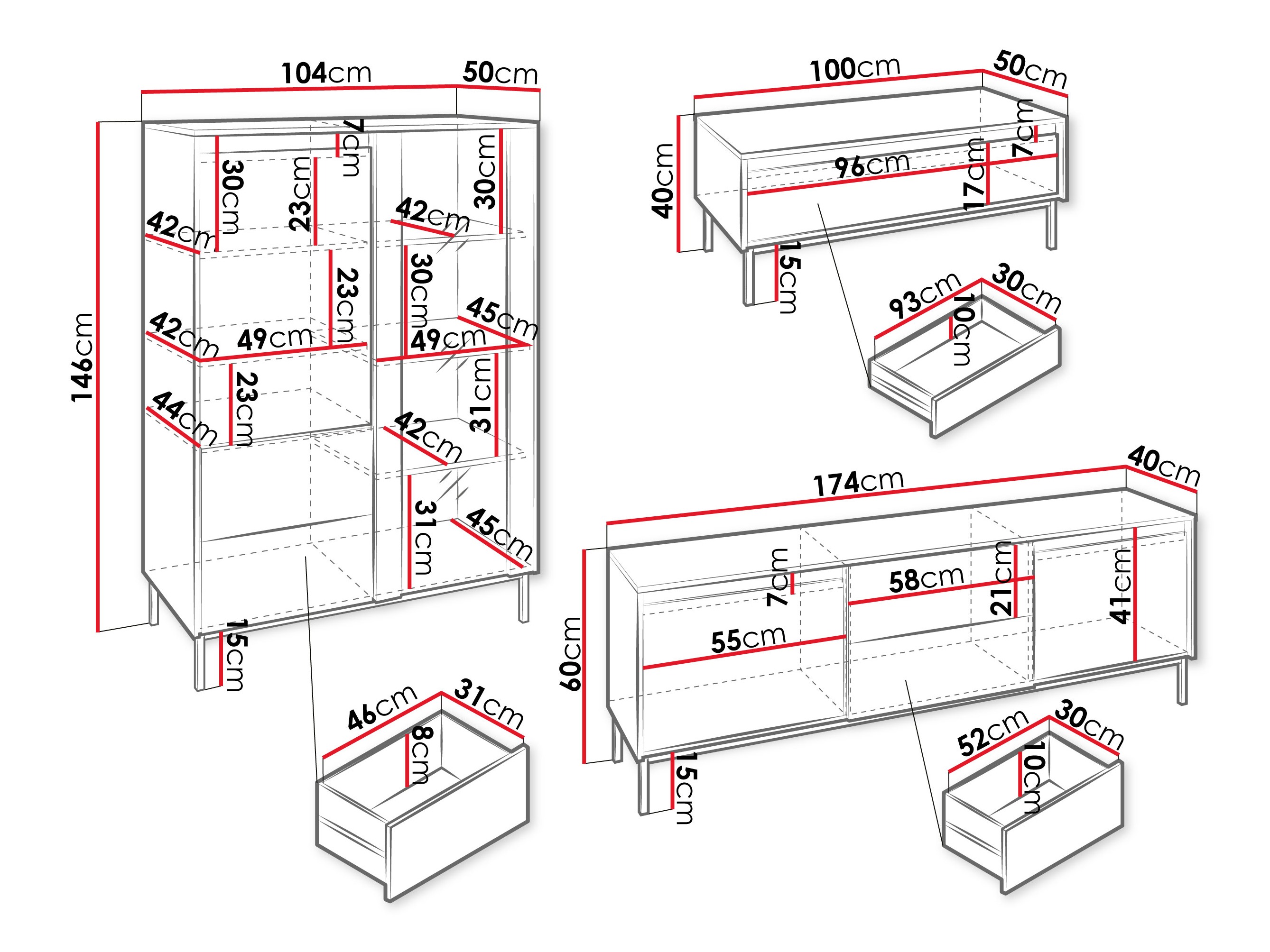 Σετ επίπλων σαλονιού Comfivo Delruva V (Άσπρο)