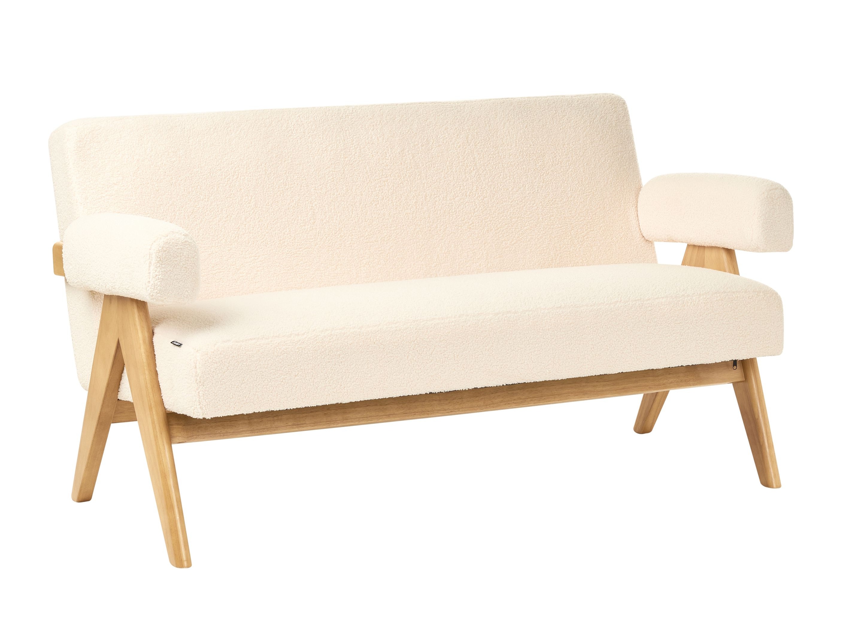 Ταμπουρέ Berwyn 2713 (Άσπρο + Ανοιχτό χρώμα ξύλου)