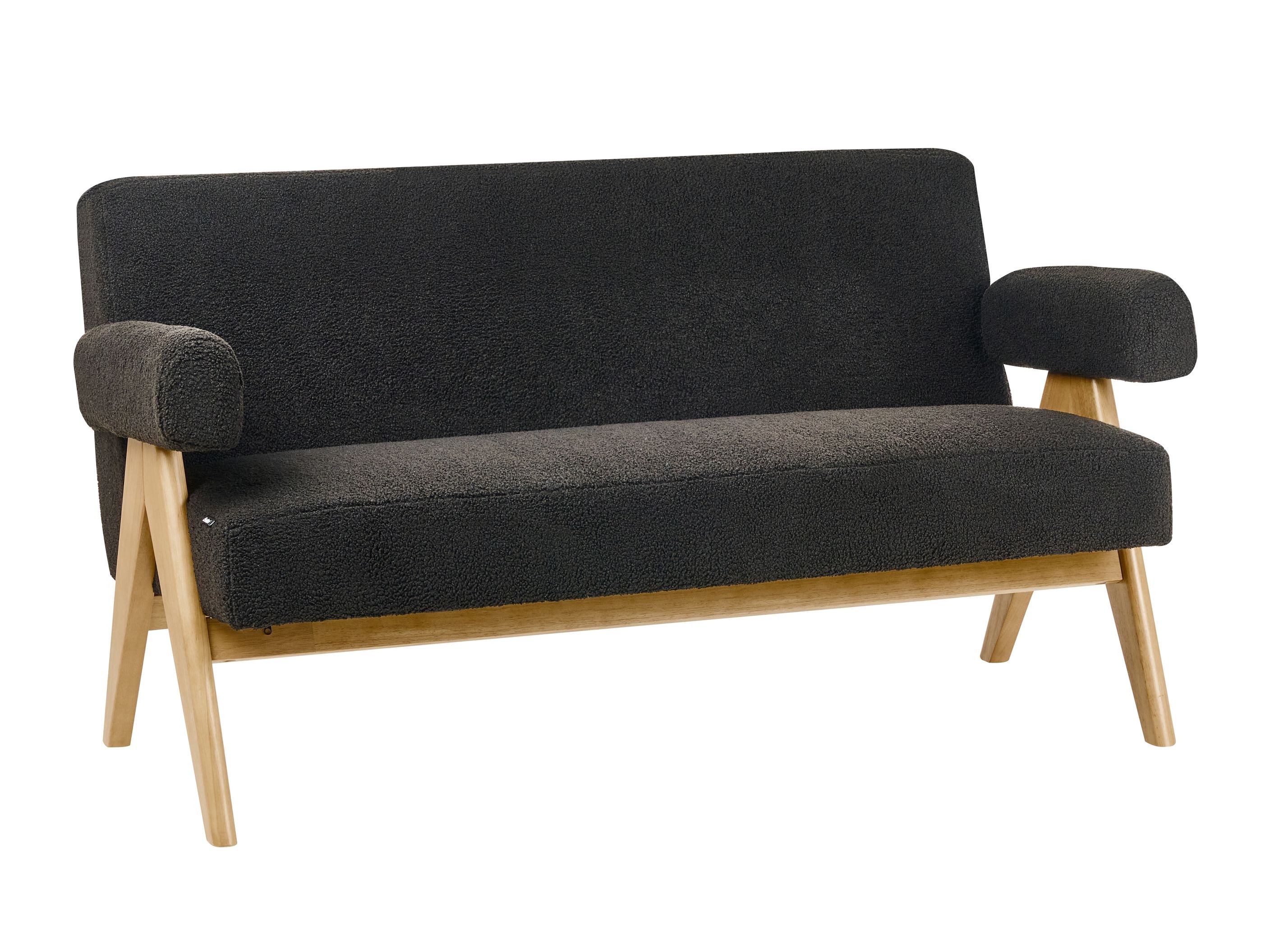 Ταμπουρέ Berwyn 2713 (Μαύρο + Ανοιχτό χρώμα ξύλου)