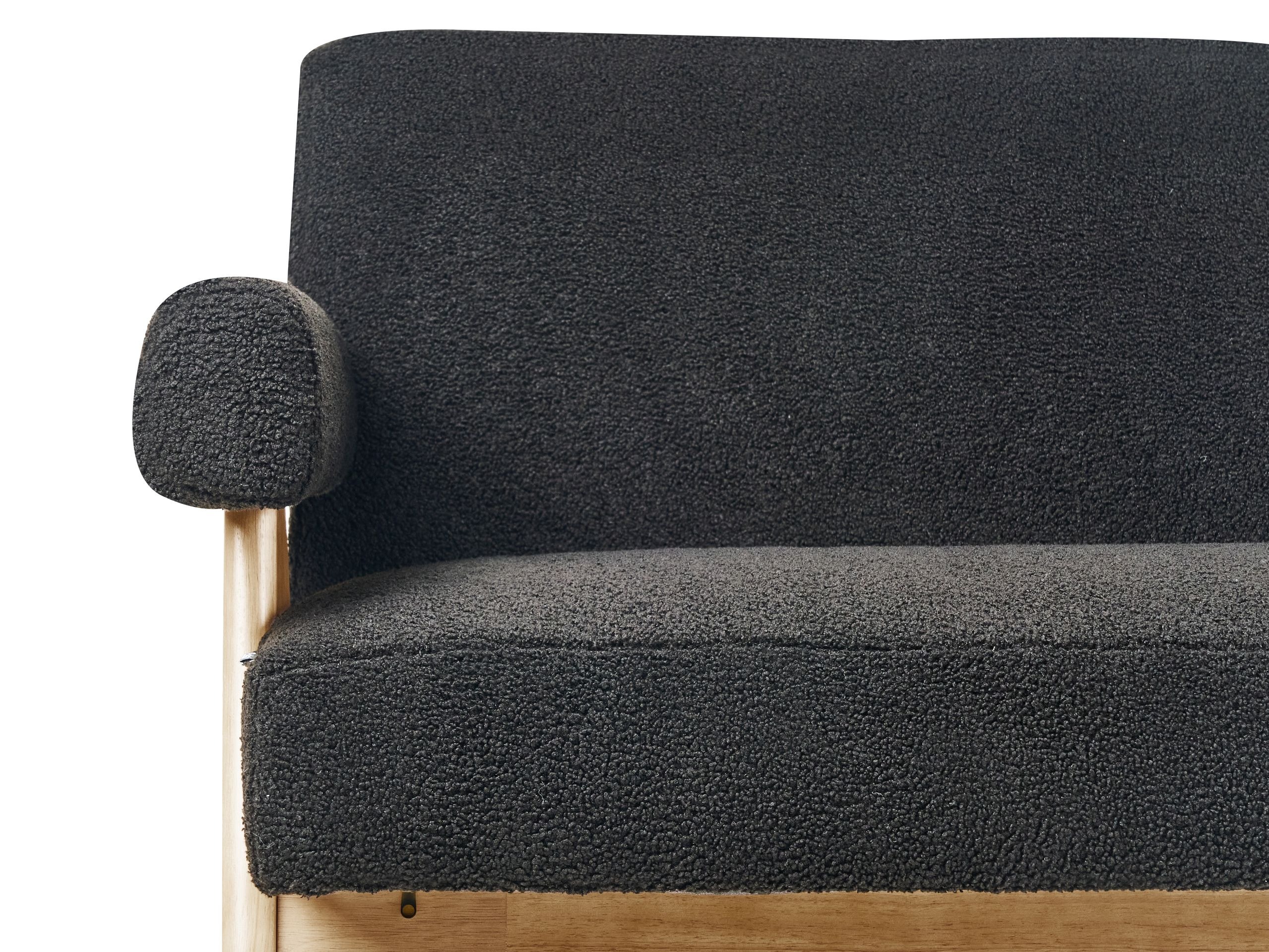 Ταμπουρέ Berwyn 2713 (Μαύρο + Ανοιχτό χρώμα ξύλου)