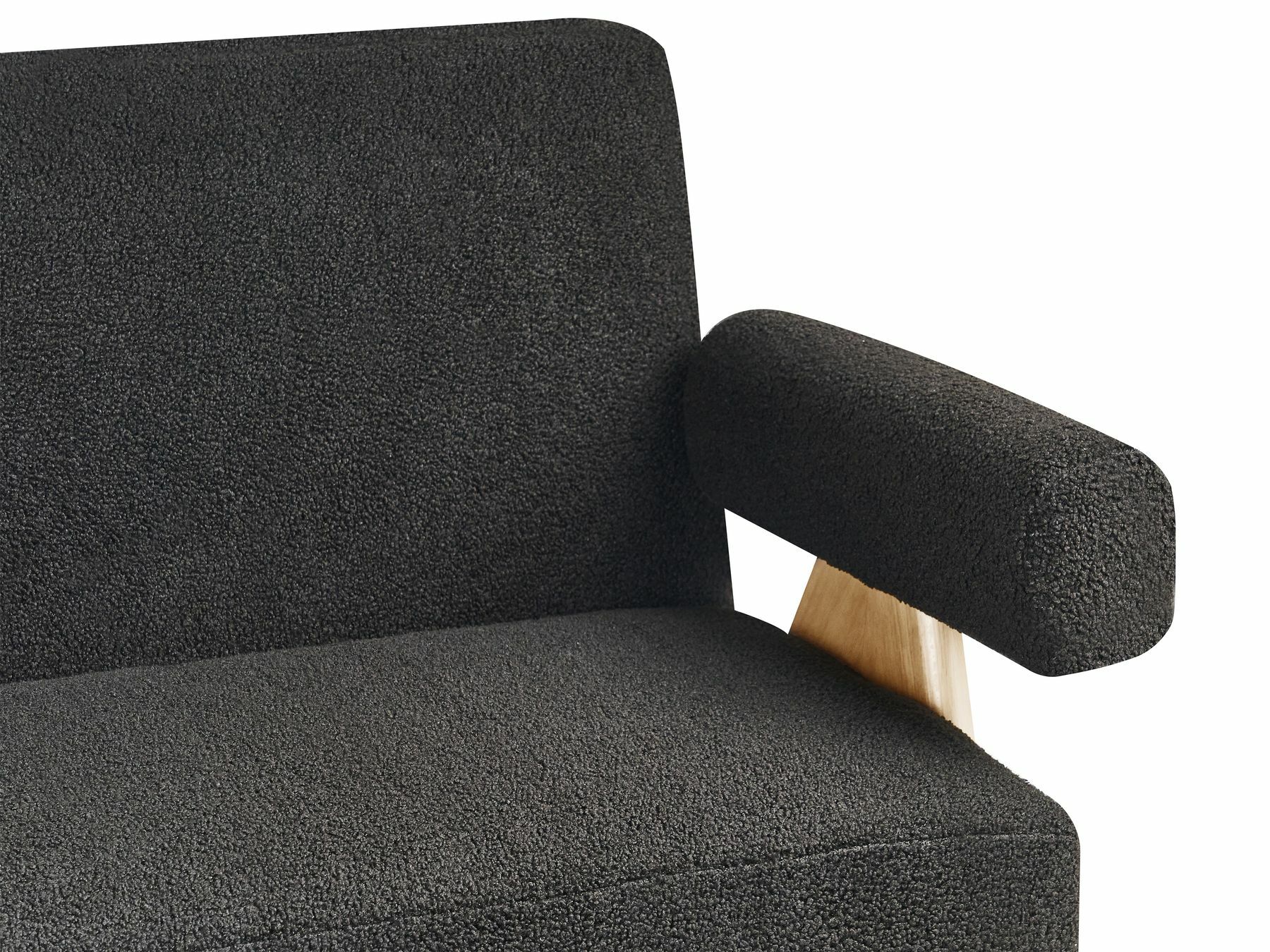 Ταμπουρέ Berwyn 2713 (Μαύρο + Ανοιχτό χρώμα ξύλου)