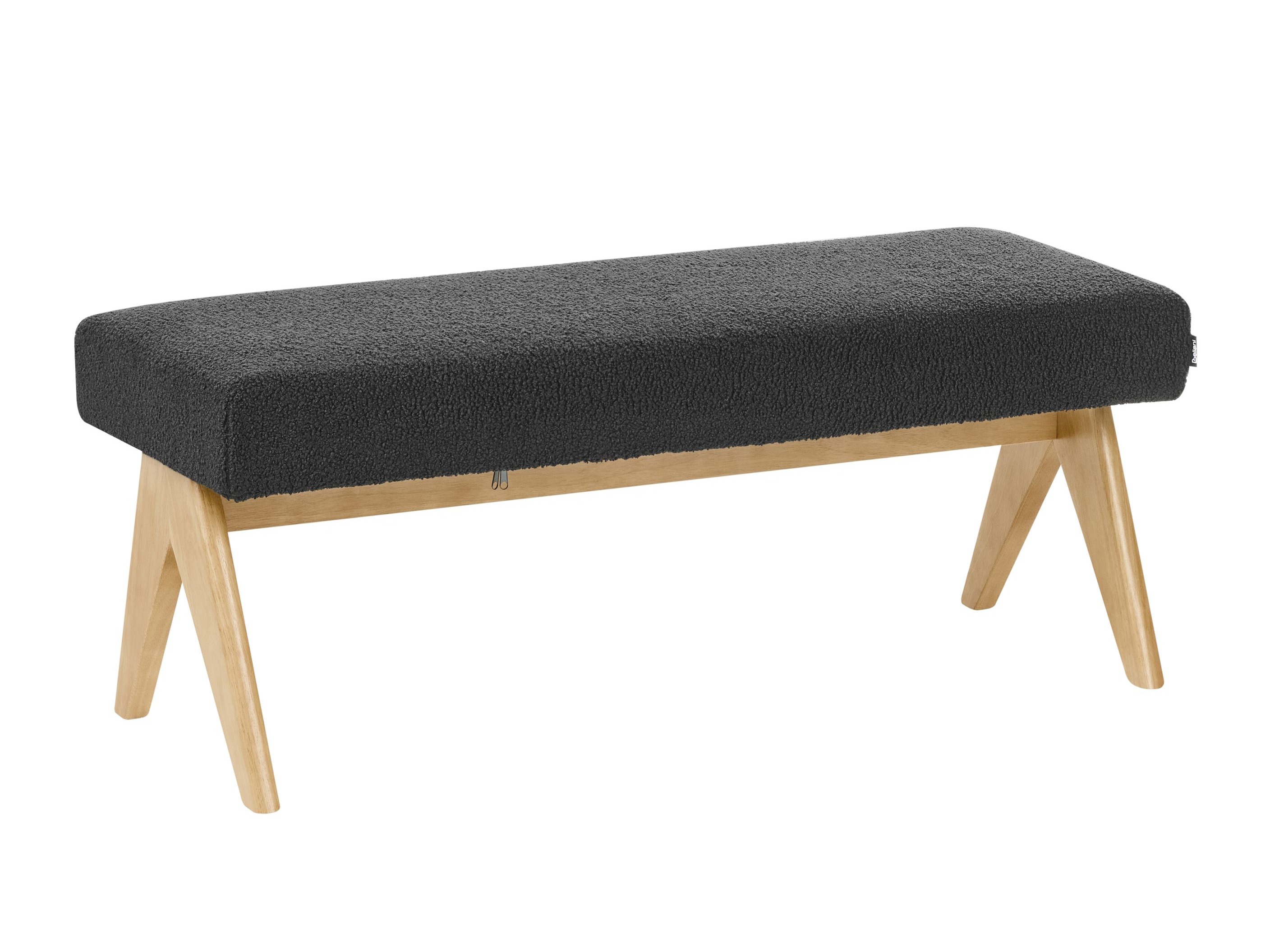 Upholstered bench Berwyn 2714 (Black + Light wood)