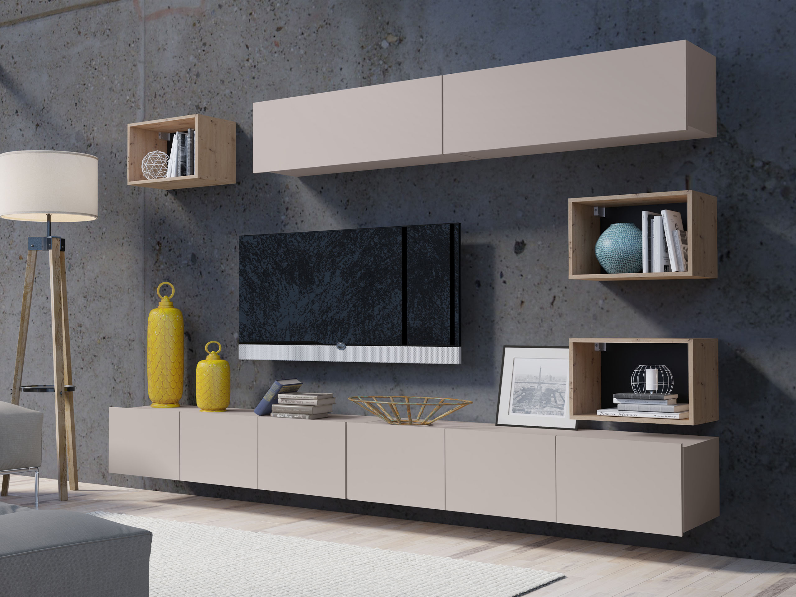Living room set Remus XXXI (Cashmere + Artisan oak)