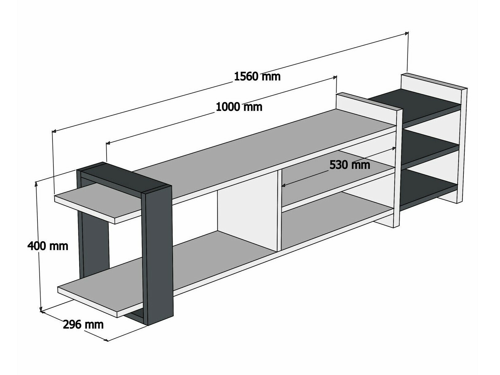 TV stand Kailua 2587 (Light Travertine)