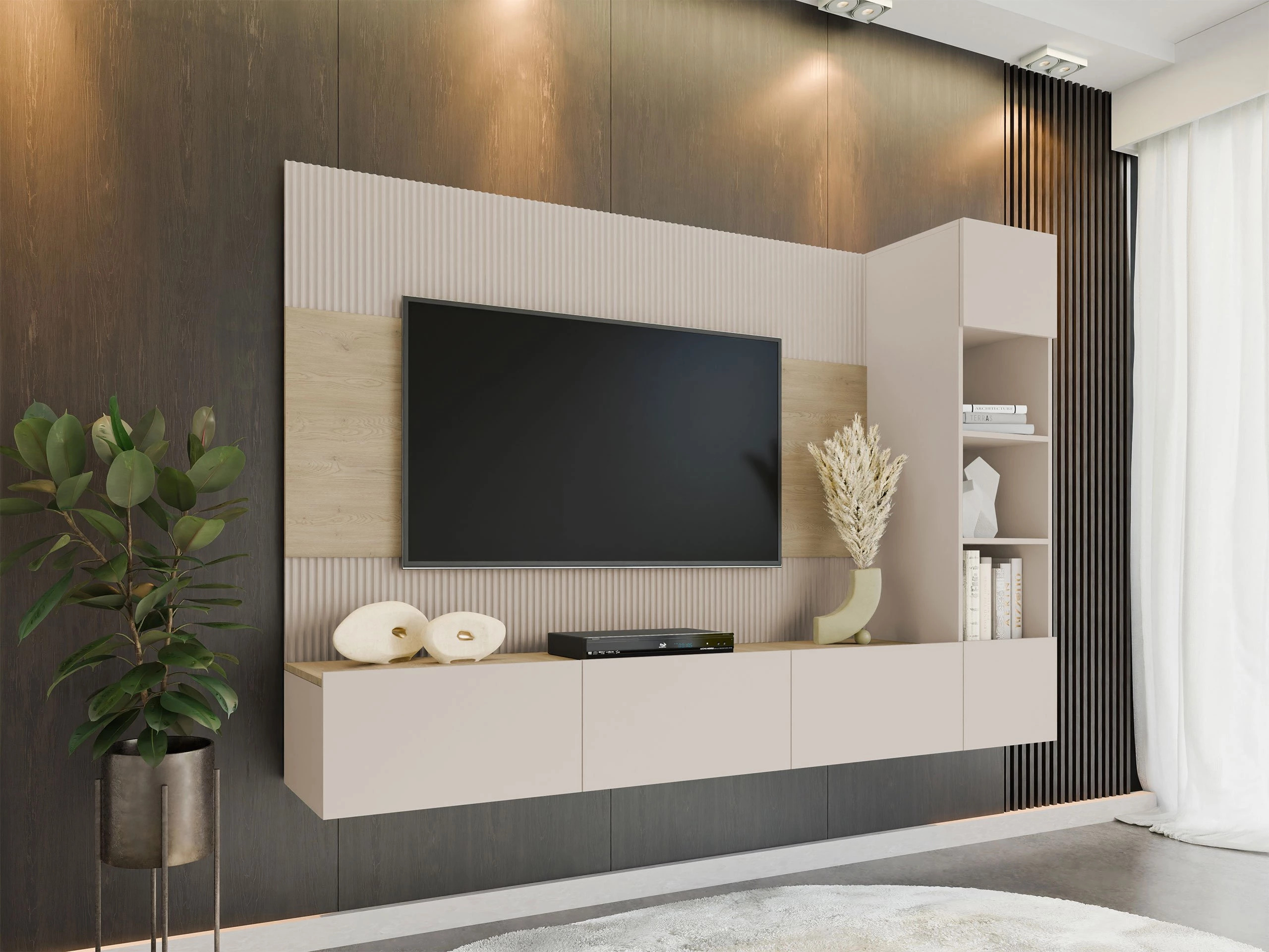 Σετ επίπλων σαλονιού Comfivo Salix II (Μπεζ + Δρυς)