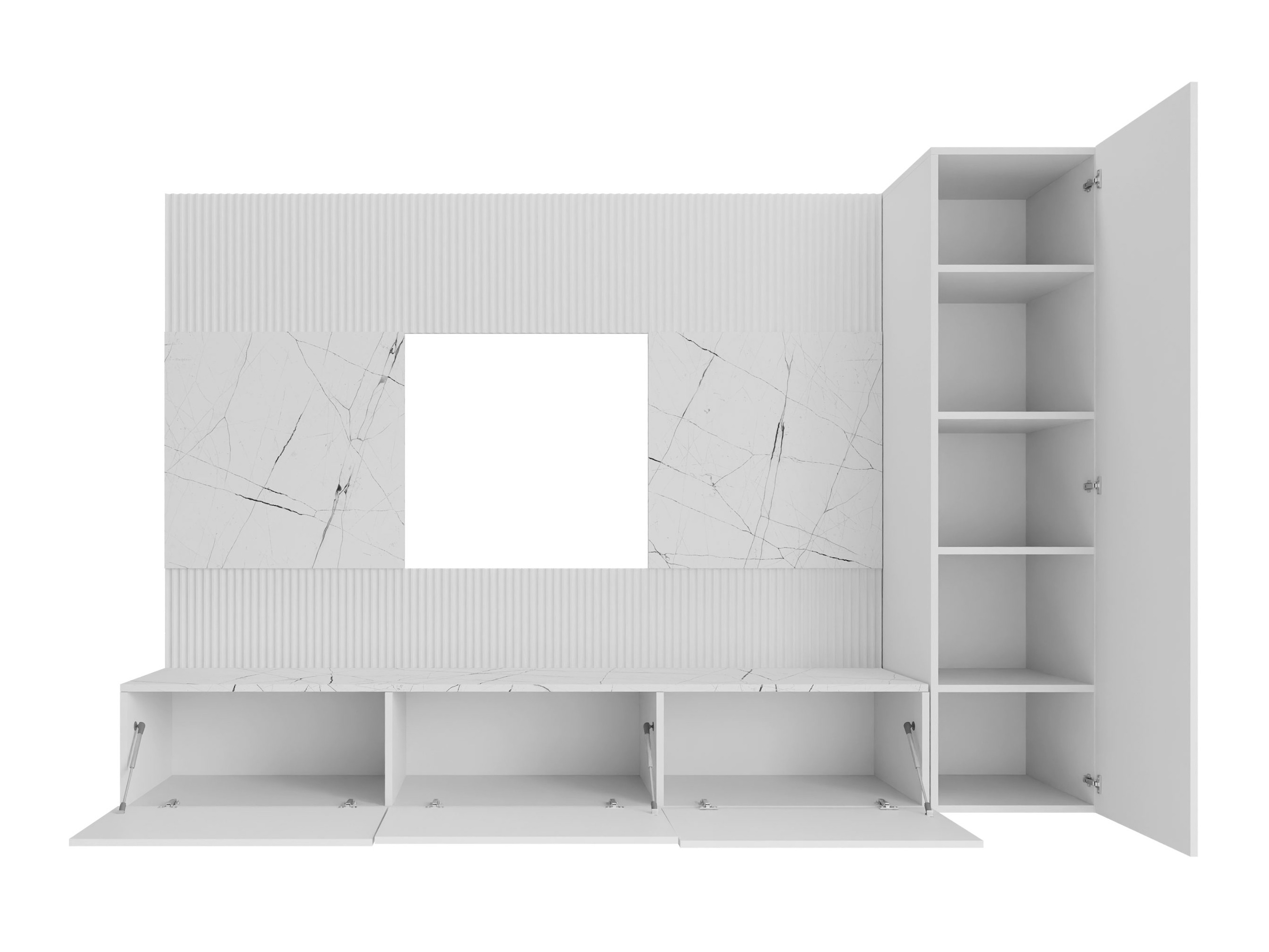 Σετ επίπλων σαλονιού Comfivo Salix VI (Άσπρο + Λευκό μάρμαρο)