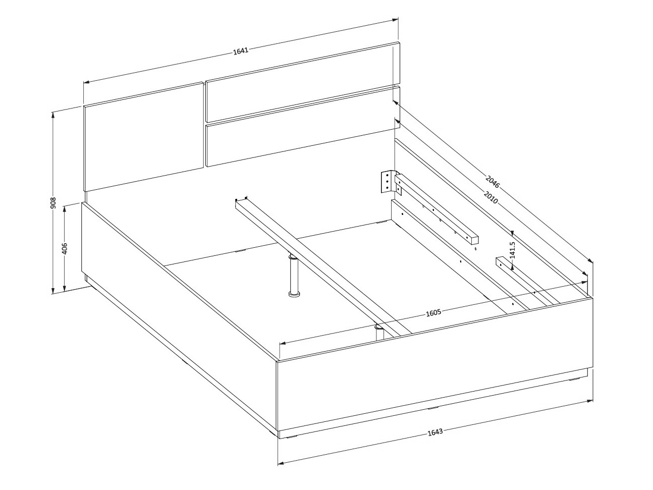 Bed Alfere 123 (Wotan Oak)
