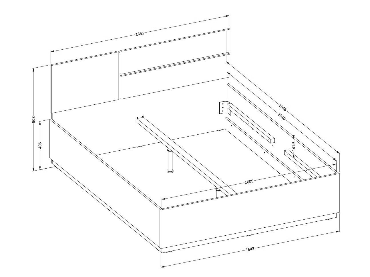 Κρεβάτι Alfere 123 (Άσπρο)