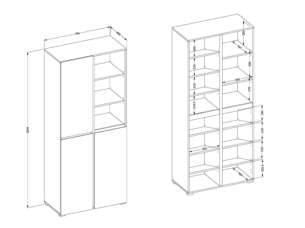 Παπουτσοθήκη Alfere 116 (Δρυς wotan)