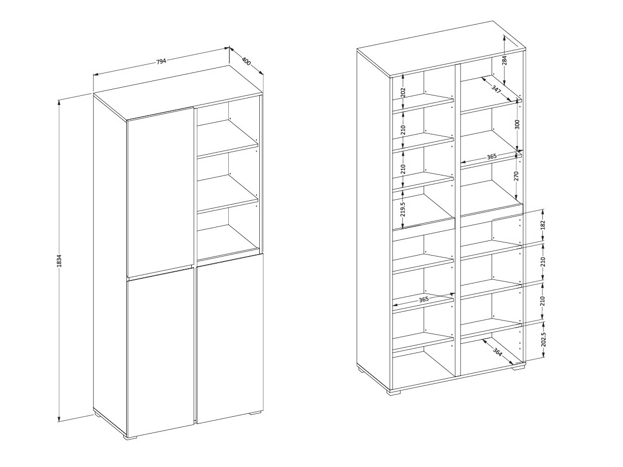 Shoe shelf Alfere 116 (Green)