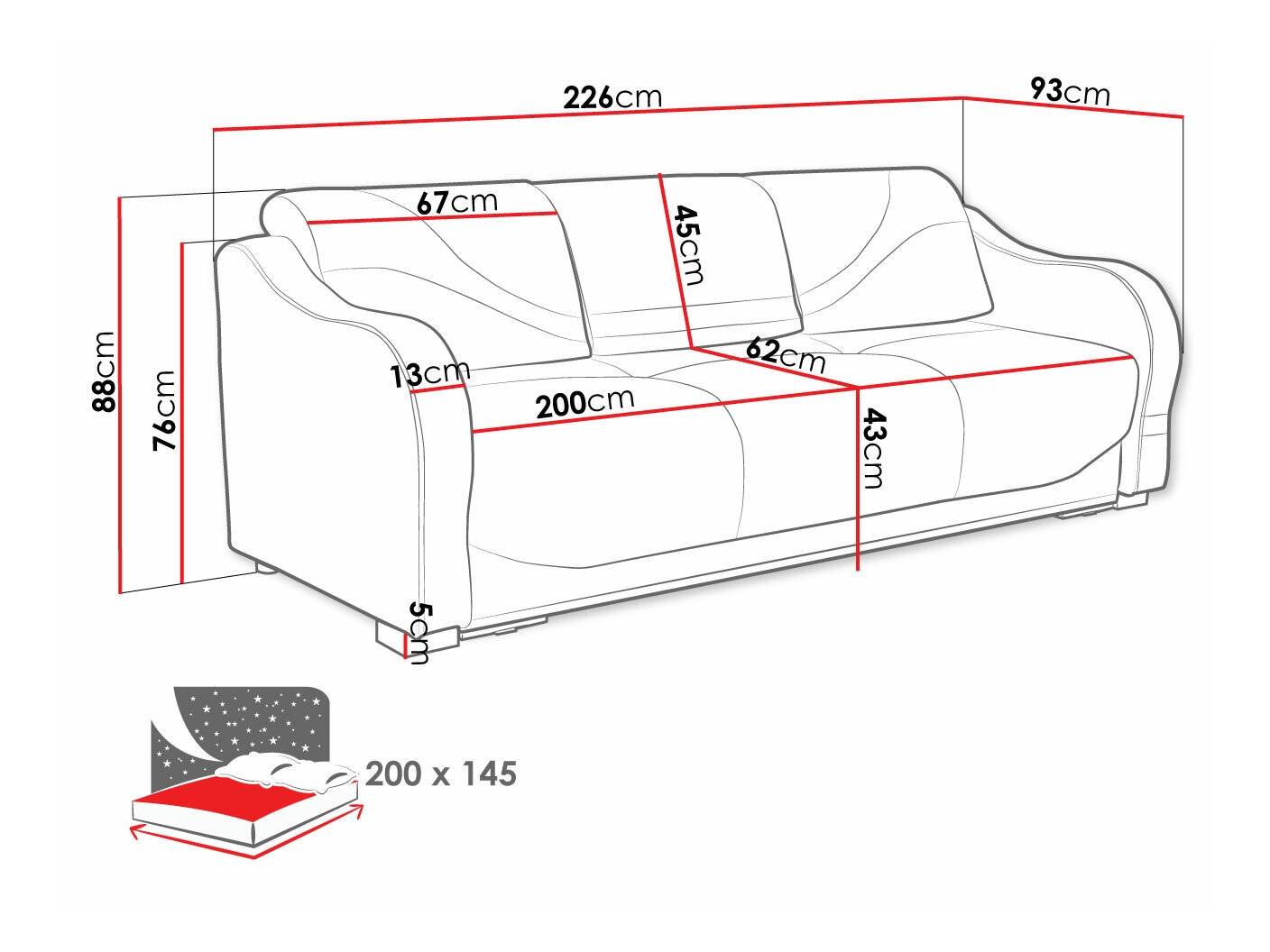 Sofa bed Decatur 104