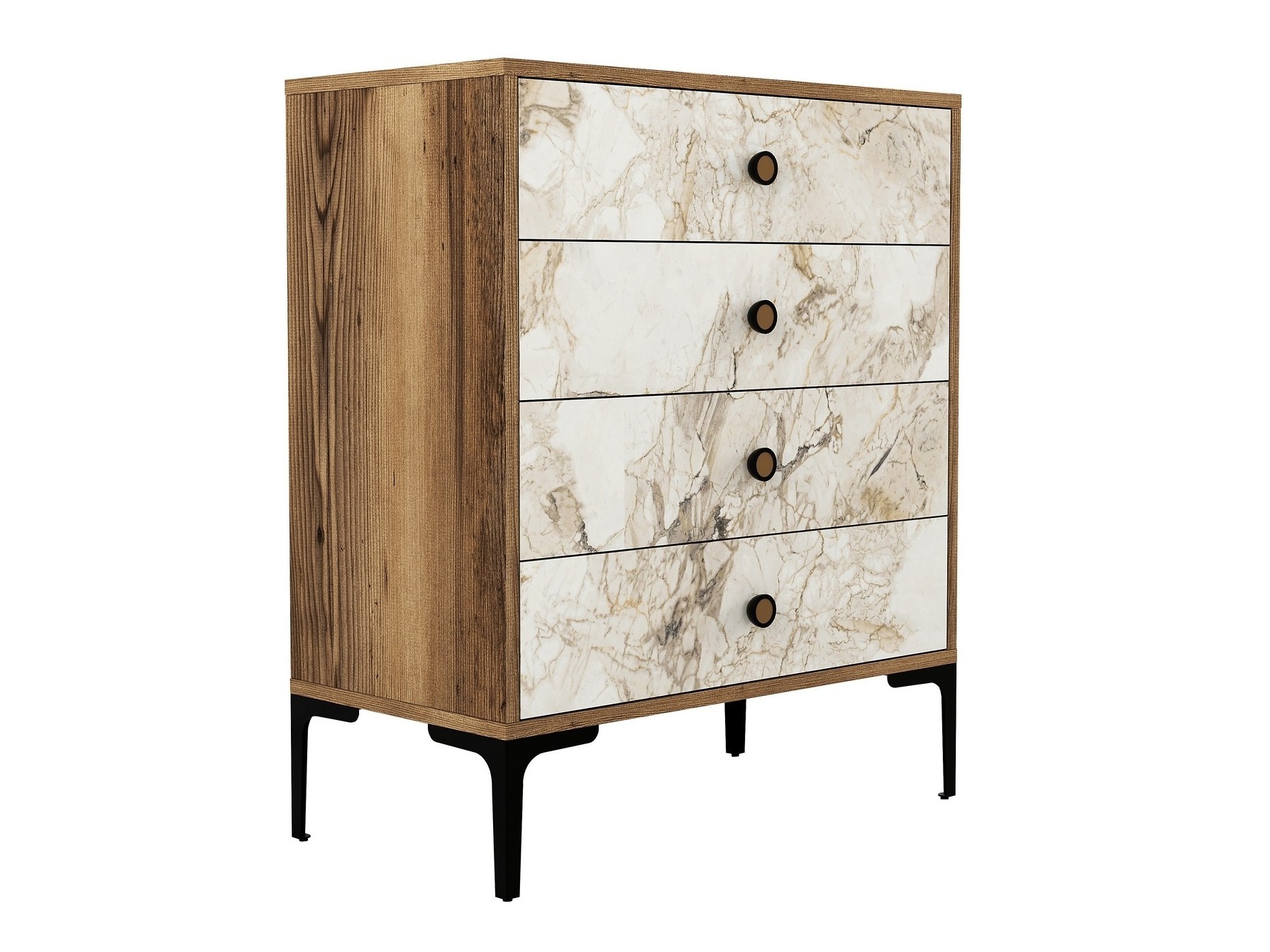 Συρταριέρα Kailua 771 (Καρυδί + Λευκό μάρμαρο)