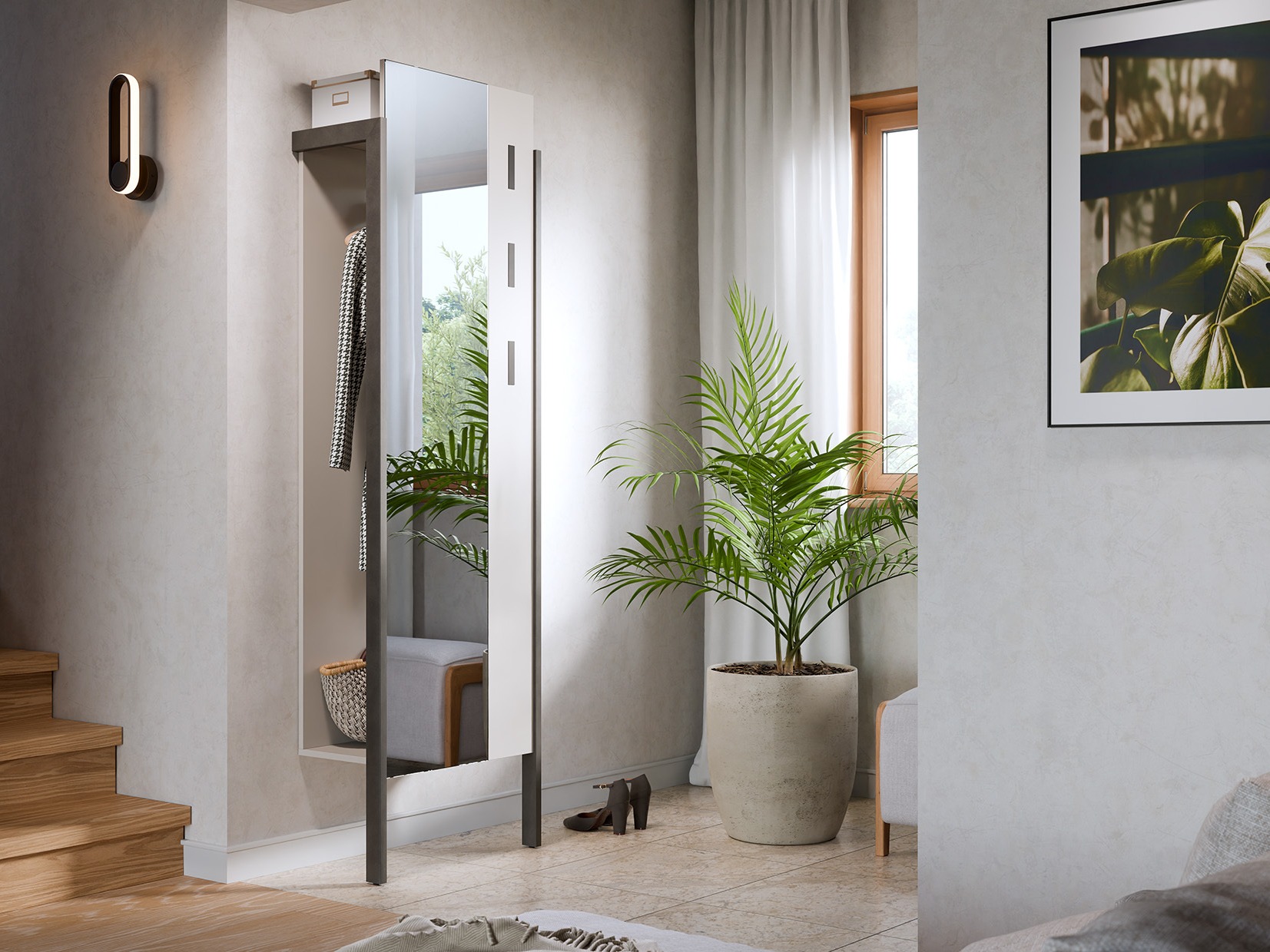 Coat rack Ontario 147 (Cashmere + Matera grey)