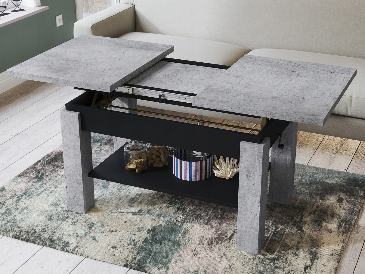 Coffee table transformer Glendale 100 (Concrete + Black)
