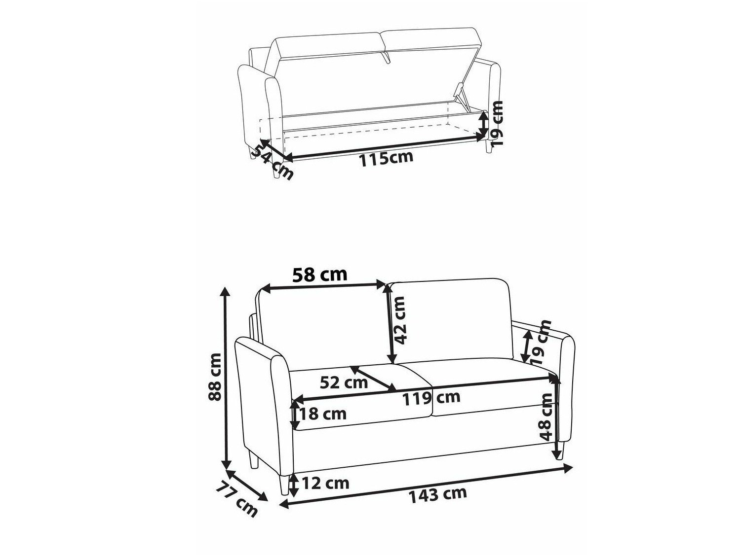 Καναπές Berwyn 2822 (Μπλε)