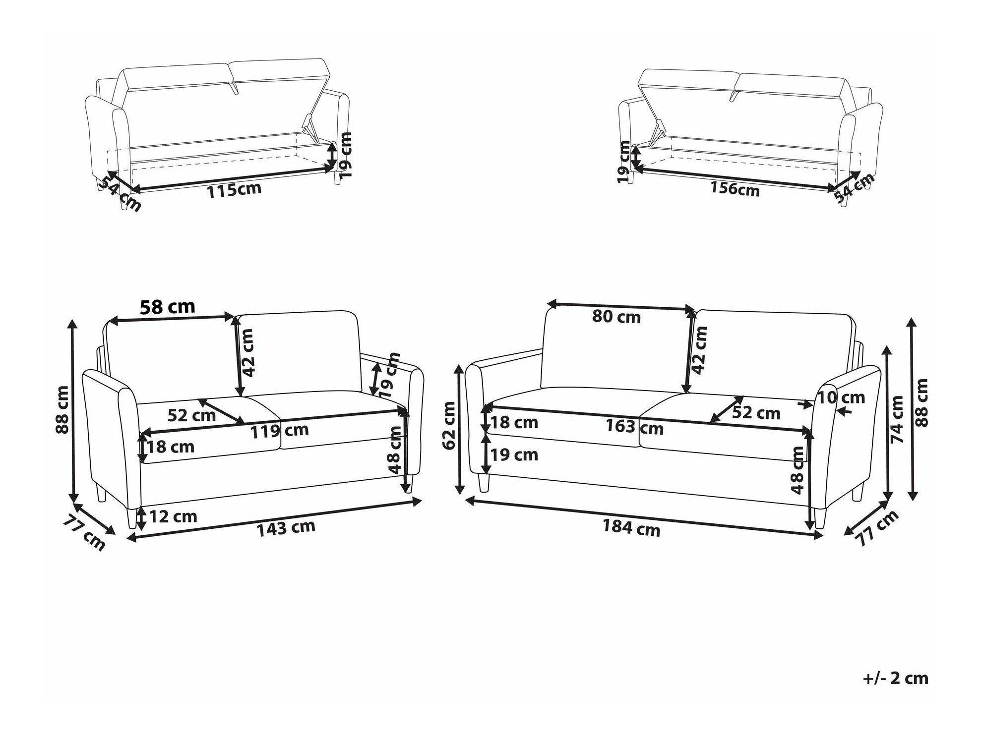 Σετ ταπετσαρισμένων επίπλων Berwyn 2823 (Μπλε)