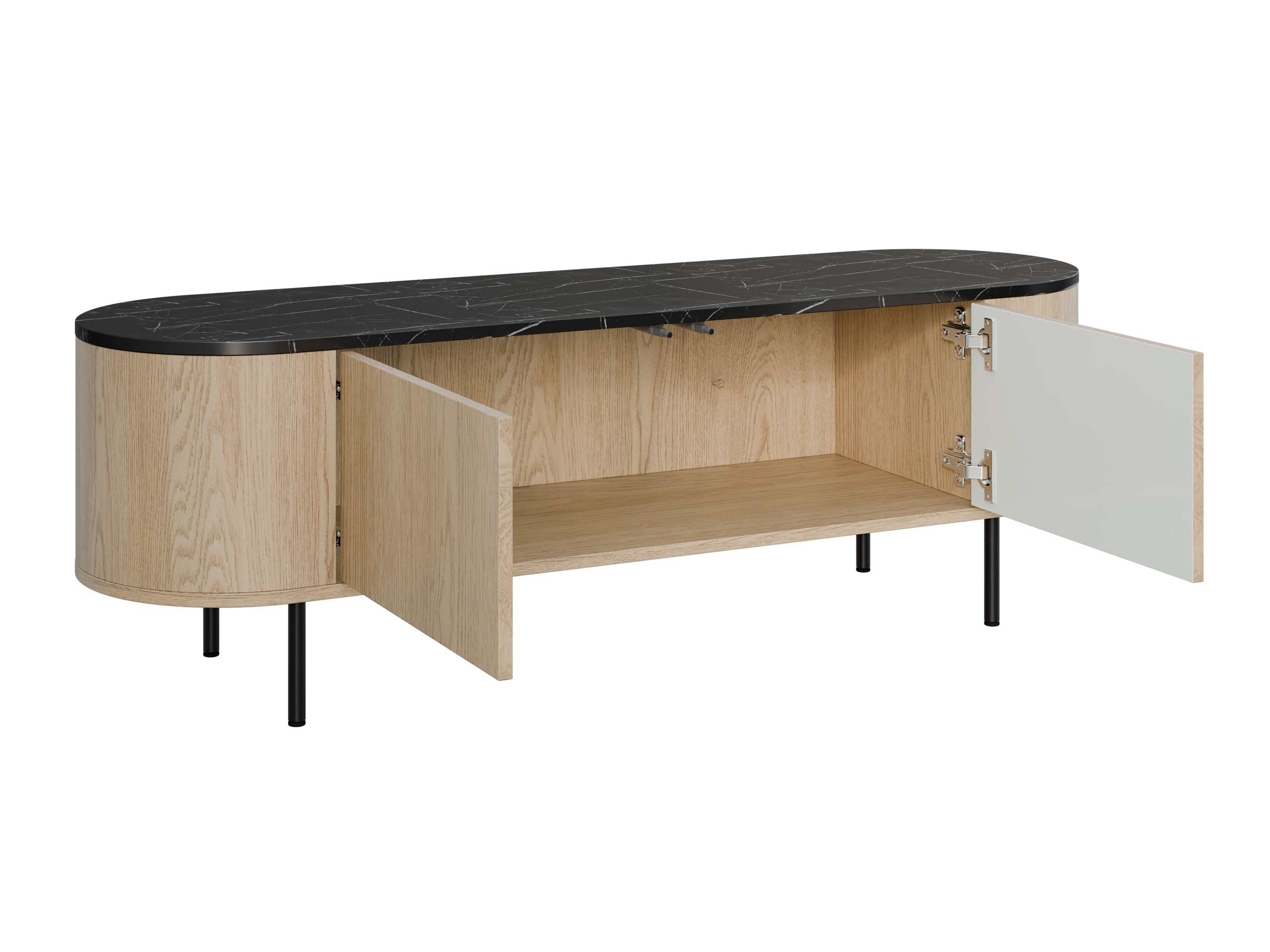 Έπιπλο τηλεόρασης Comfivo Livtena (Λευκό μάρμαρο + Χρυσό)