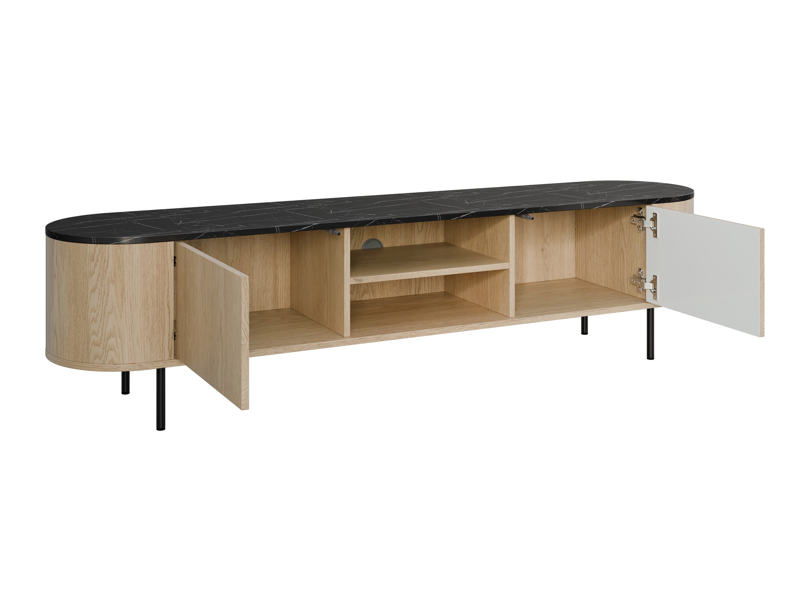 Σετ επίπλων σαλονιού Comfivo Livtena (Μαύρο μάρμαρο + Μαύρο)