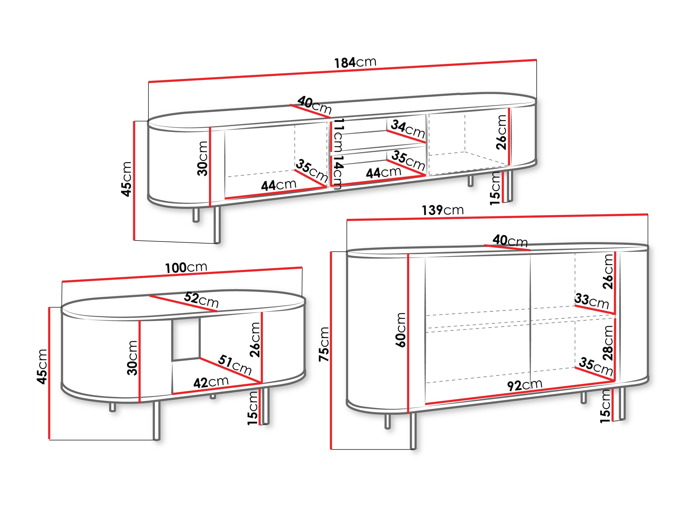 Σετ επίπλων σαλονιού Comfivo Livtena (Μαύρο μάρμαρο + Μαύρο)