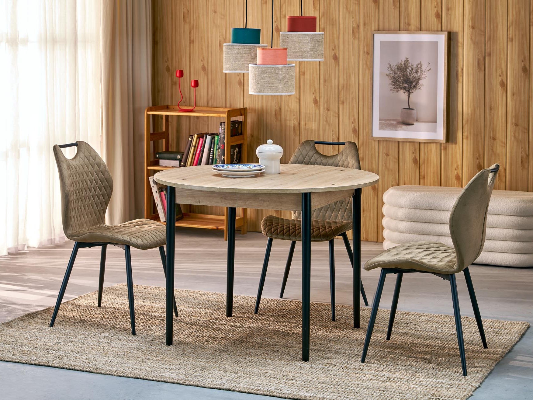 Table Houston 1990 (Black + Artisan oak)