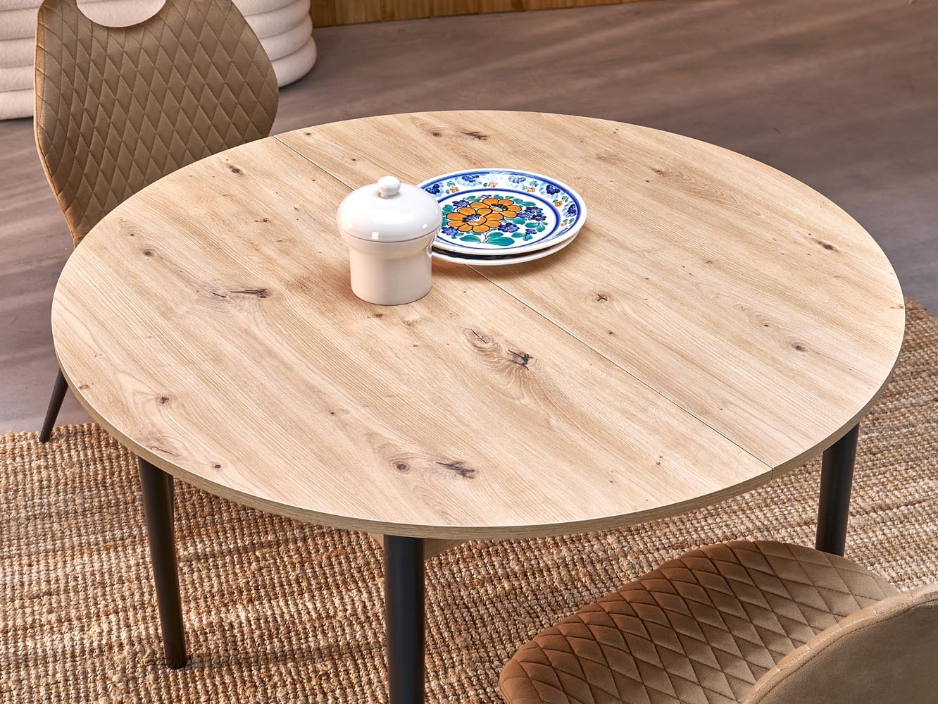 Table Houston 1990 (Black + Artisan oak)