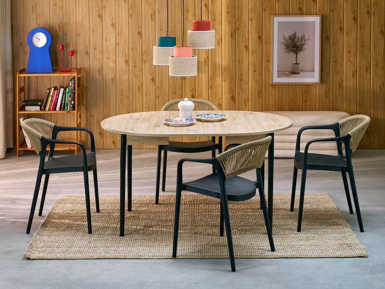 Table Houston 1990 (Black + Artisan oak)